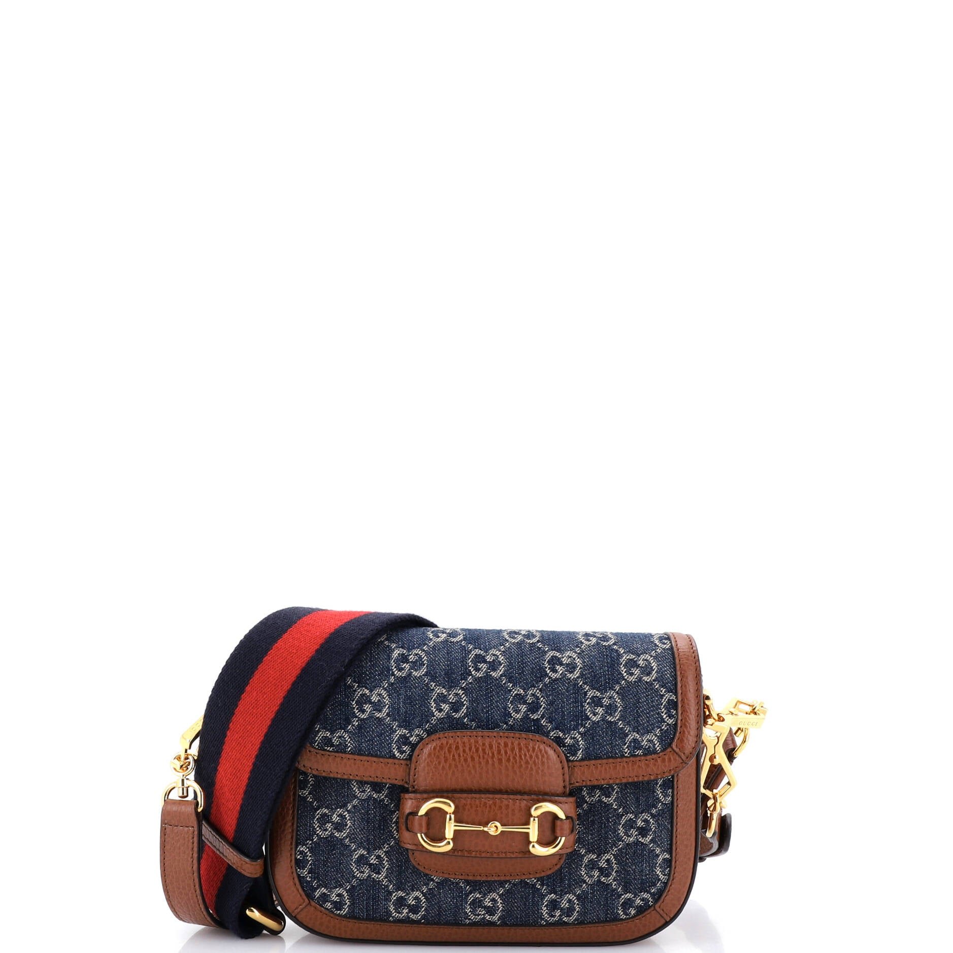 Gucci Horsebit 1955 Shoulder Bag GG Denim Mini