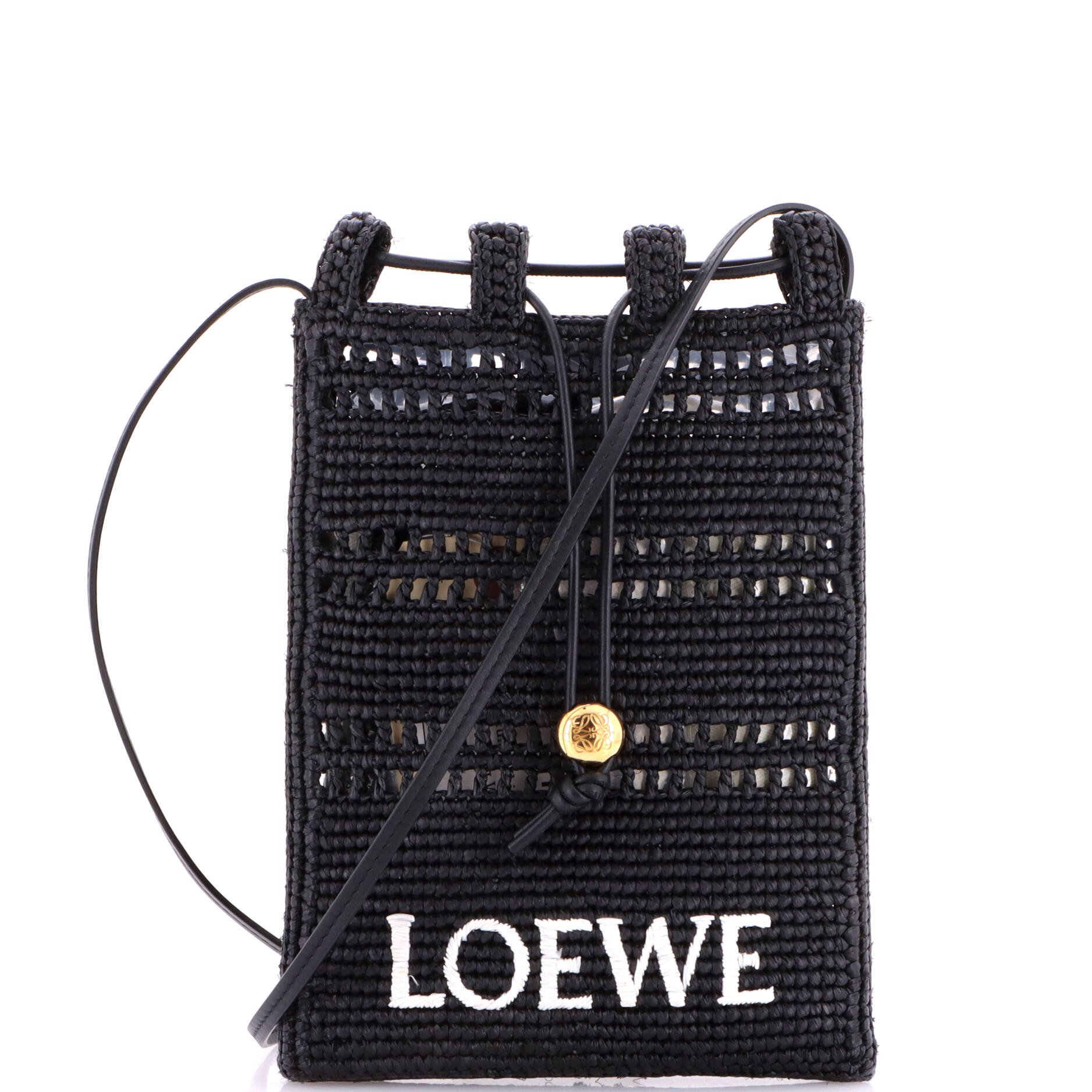 Paula's Ibiza Drawstring Crossbody Bag Woven Raffia Small