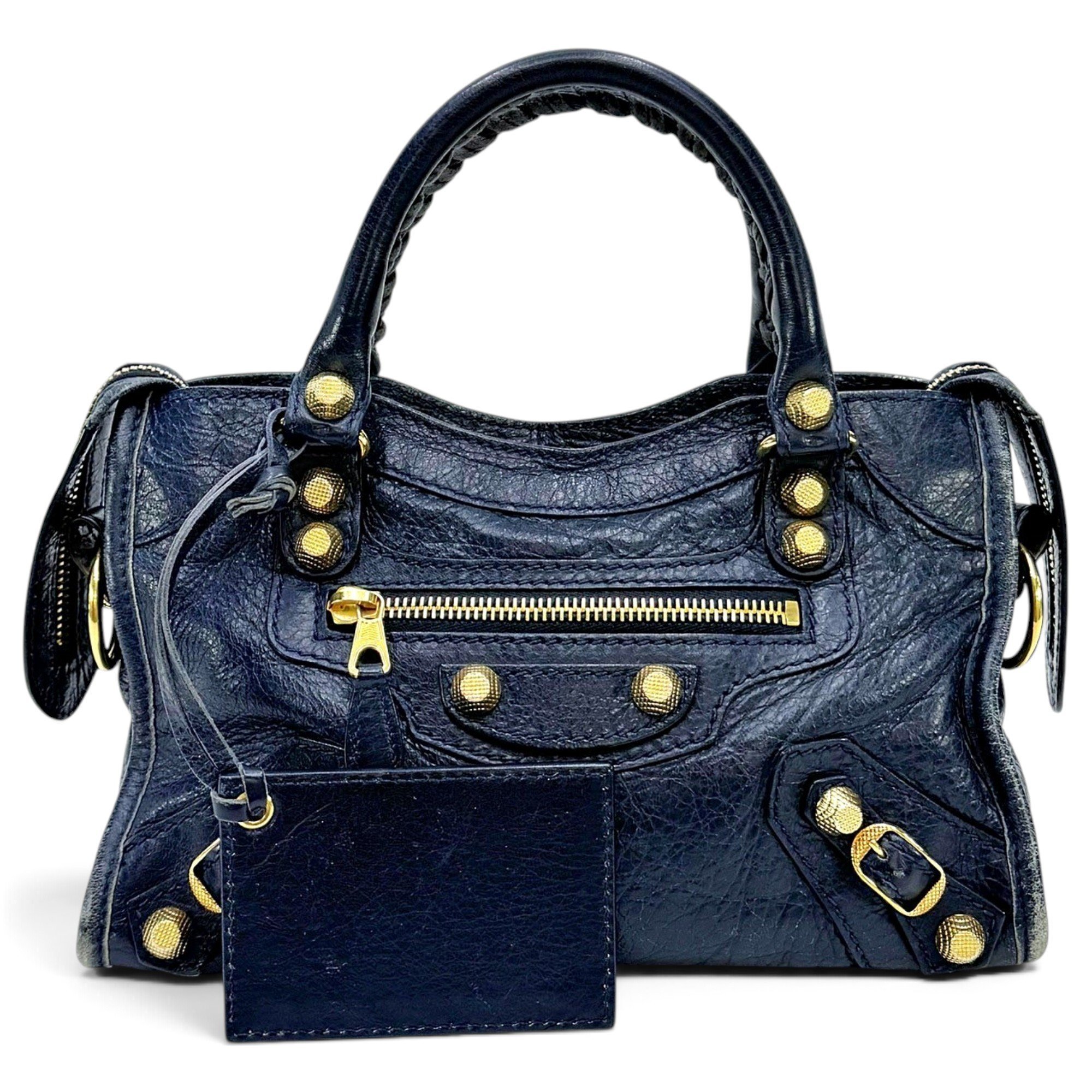 City leather handbag