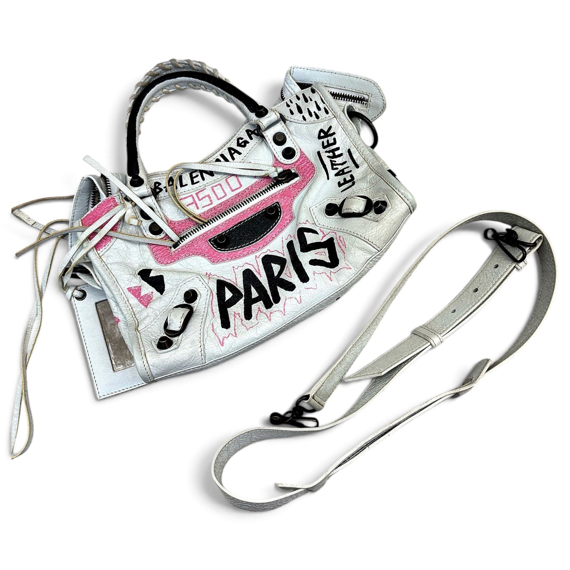 City leather handbag