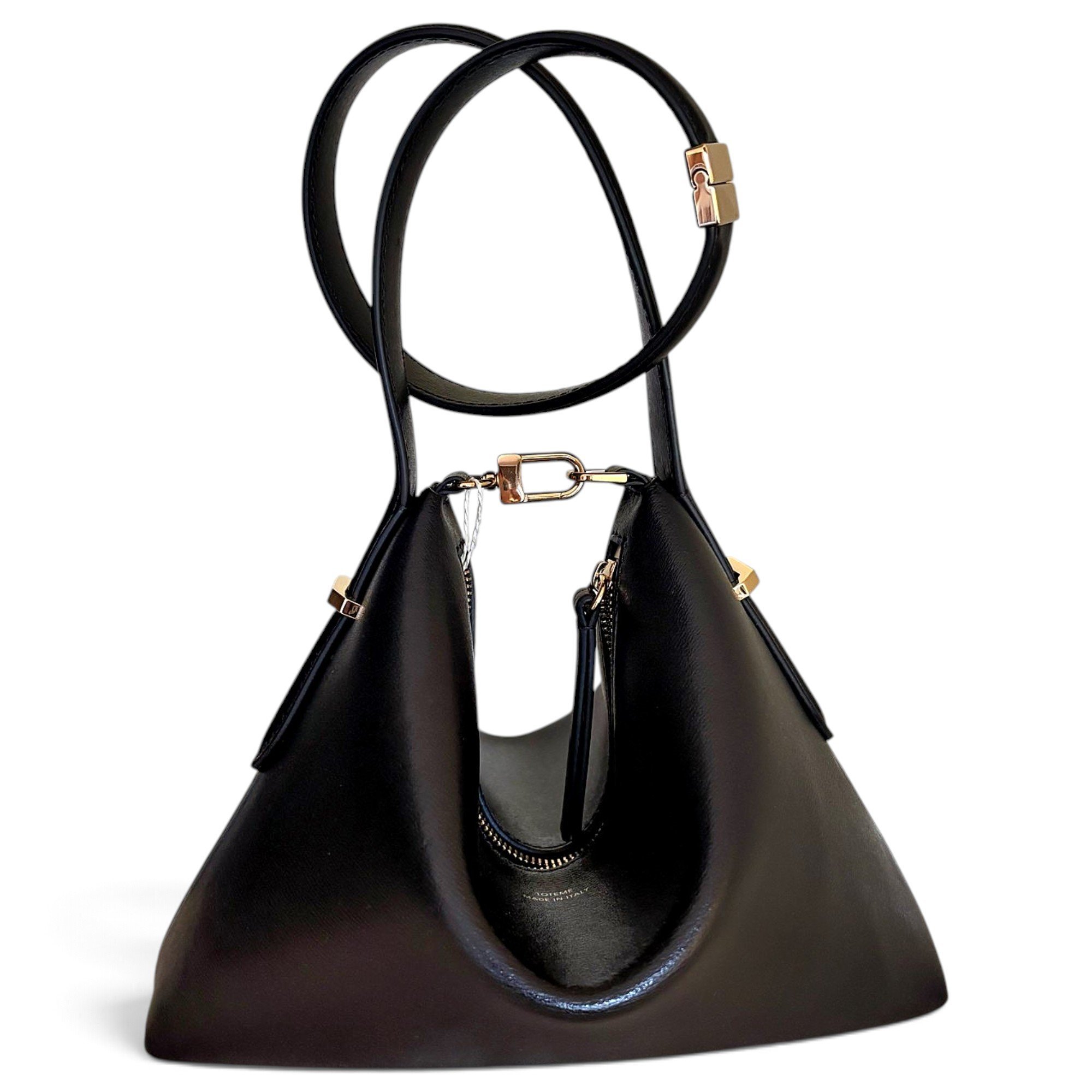 Bevel leather handbag