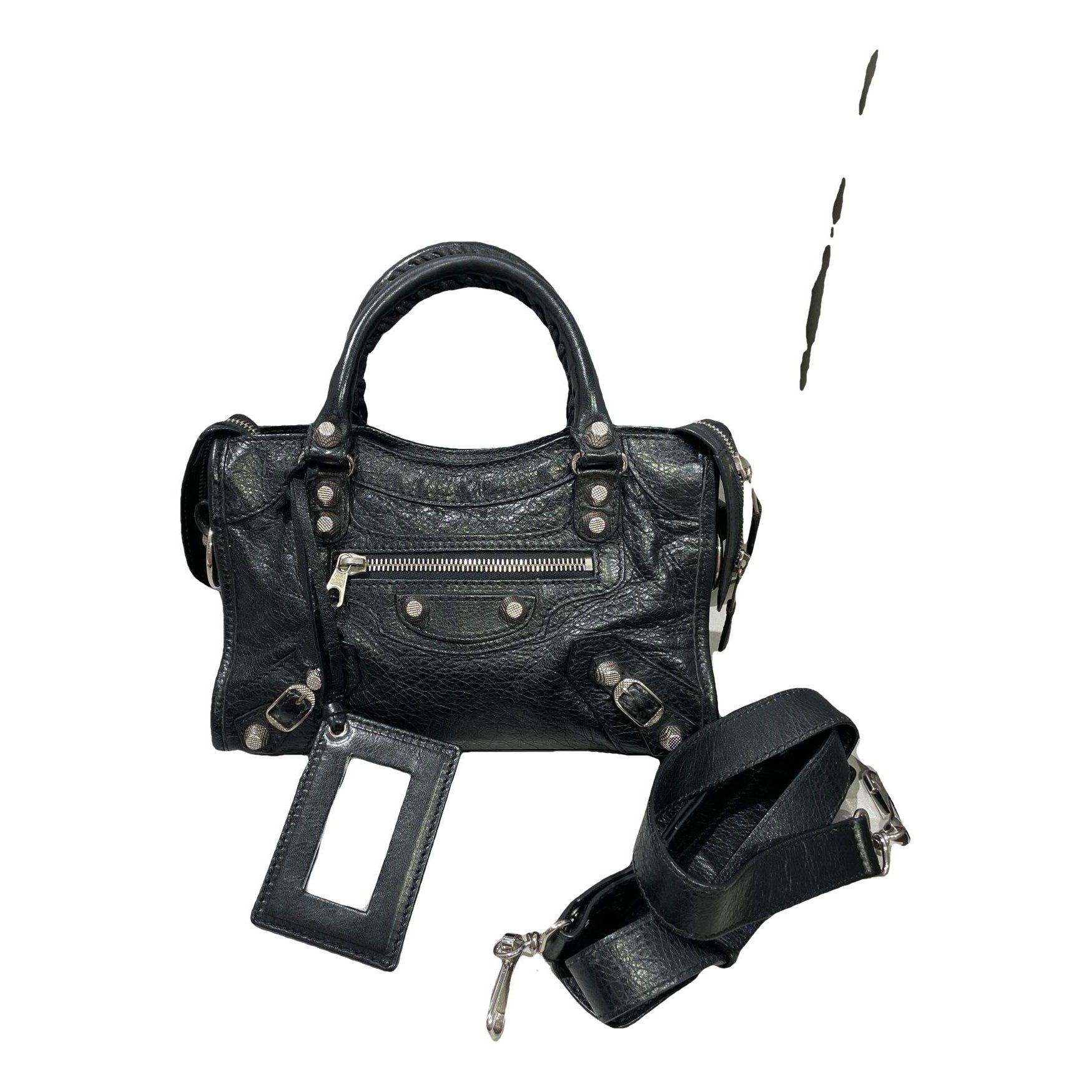 City leather handbag