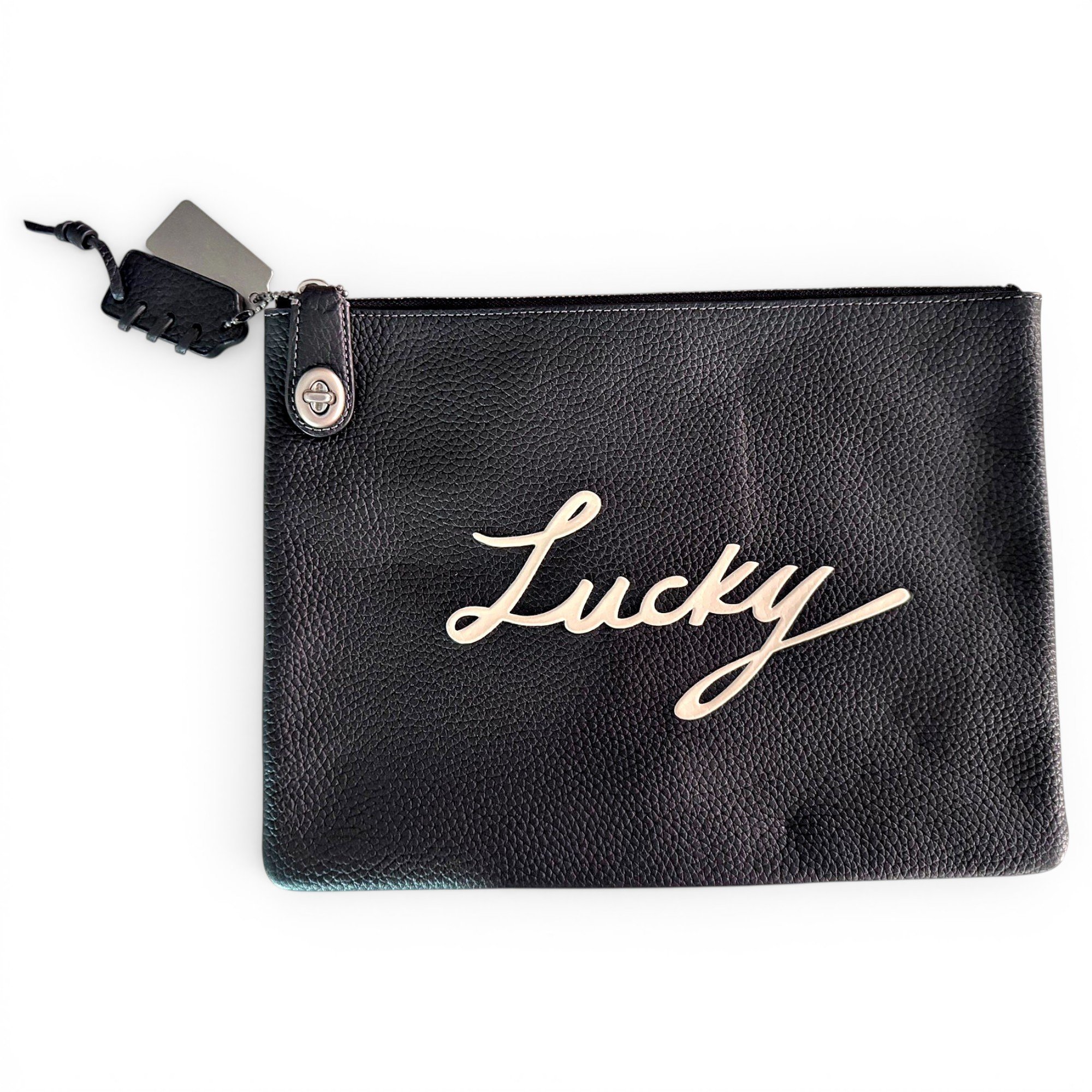 Leather clutch bag
