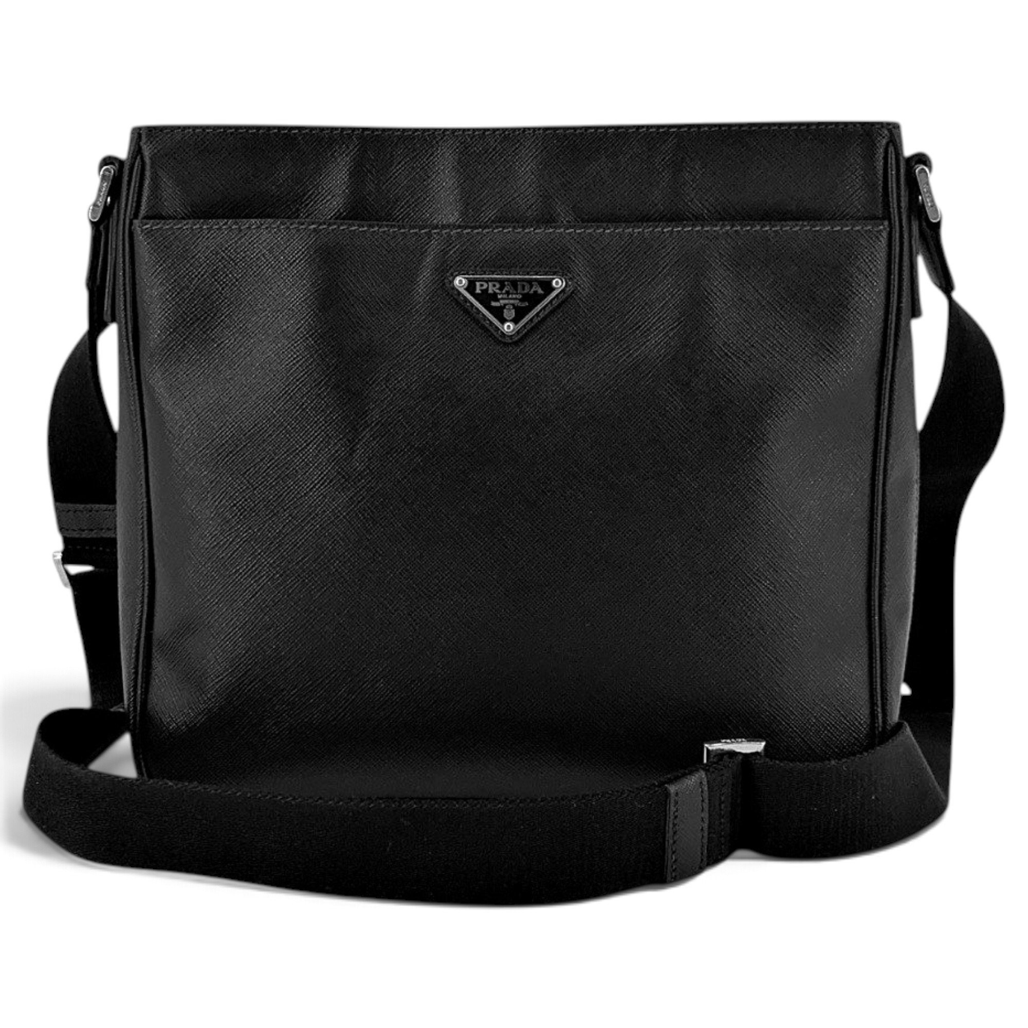 Triangle leather crossbody bag