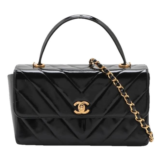 Patent leather handbag