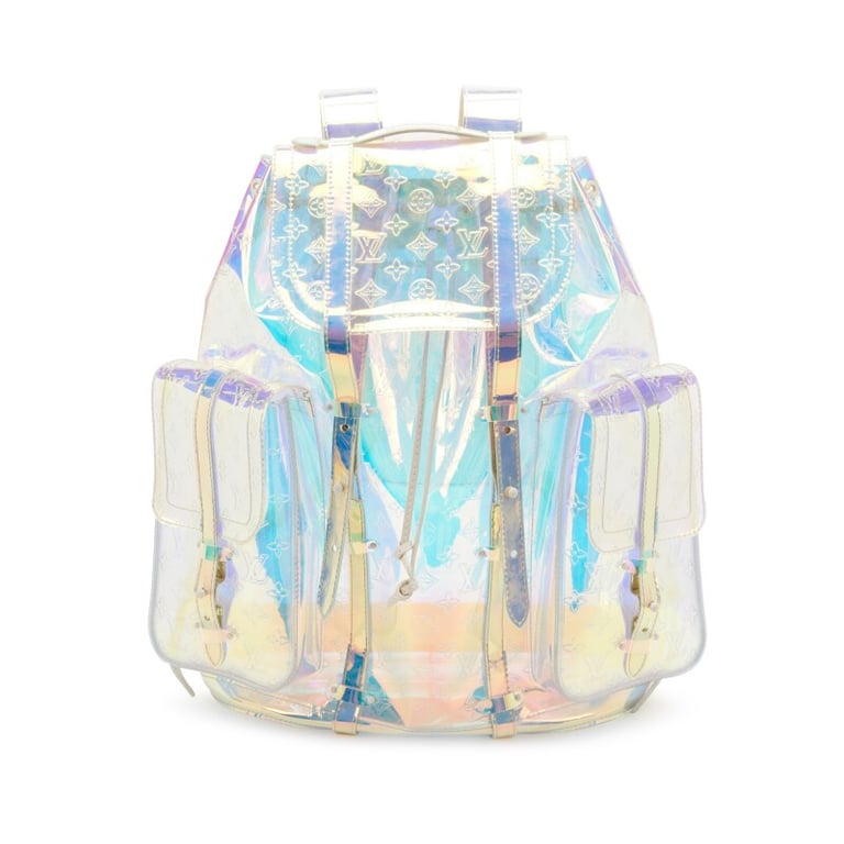 Louis Vuitton Vigil Abloh Iridescent Monogram Prism Christopher GM Backpack White Hardware, 2019
