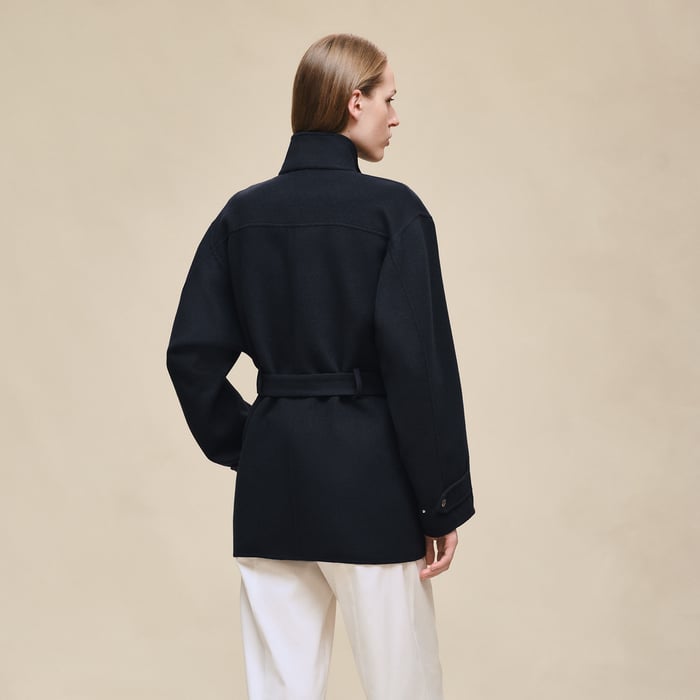 Bleu Marine Short Parka Coat