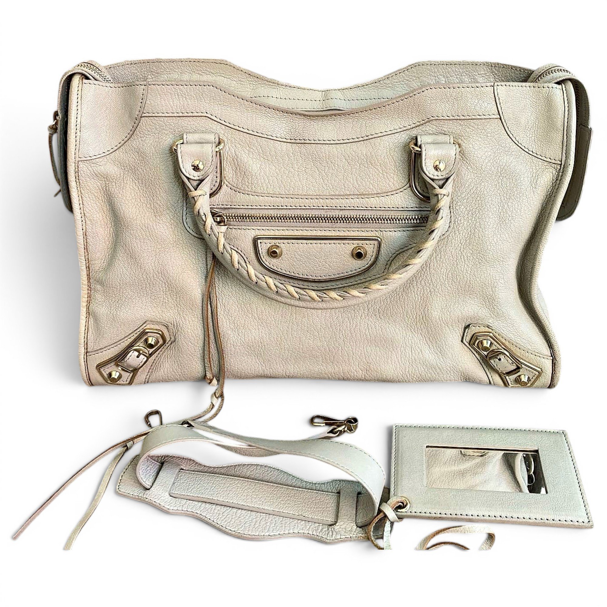 City leather handbag