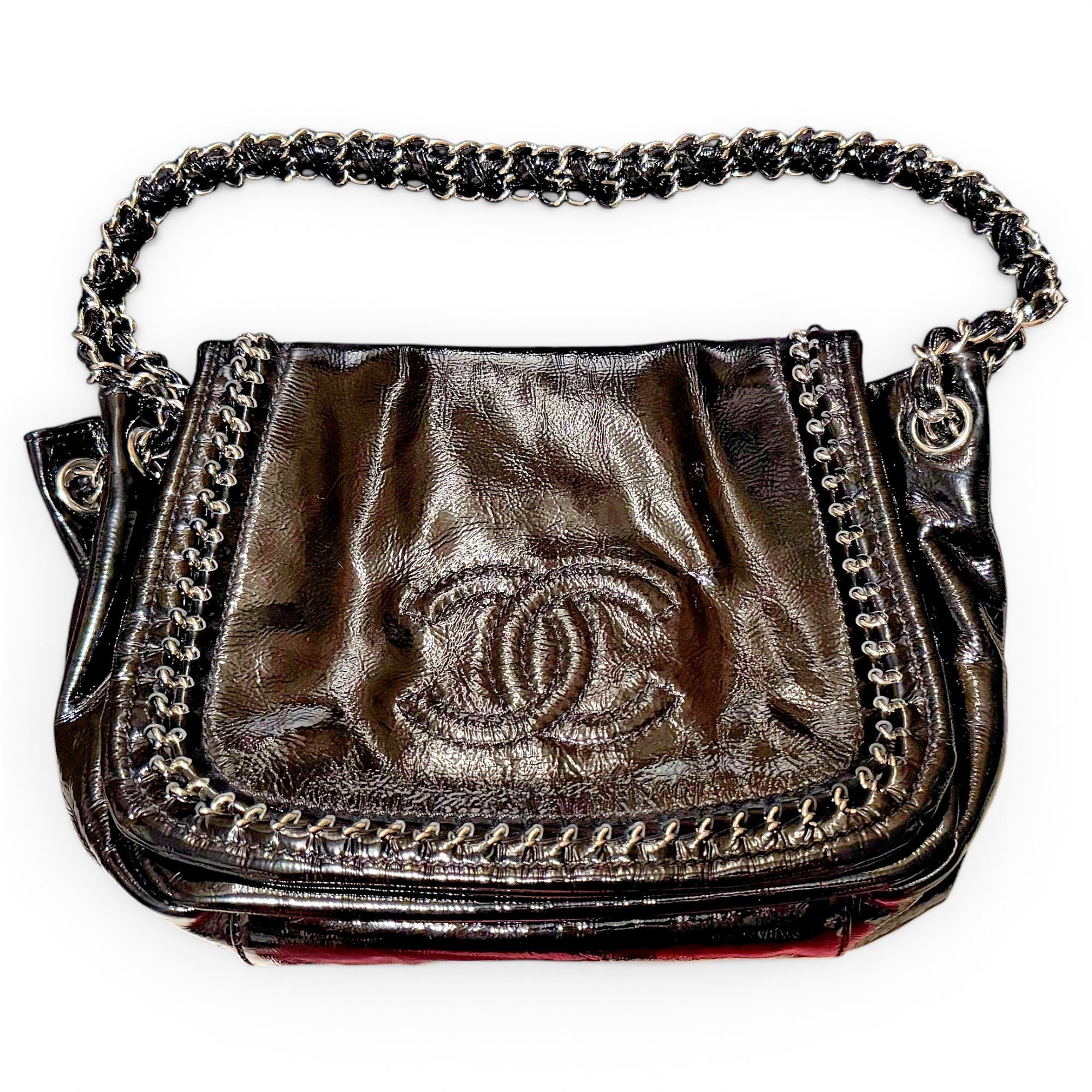 Patent leather handbag