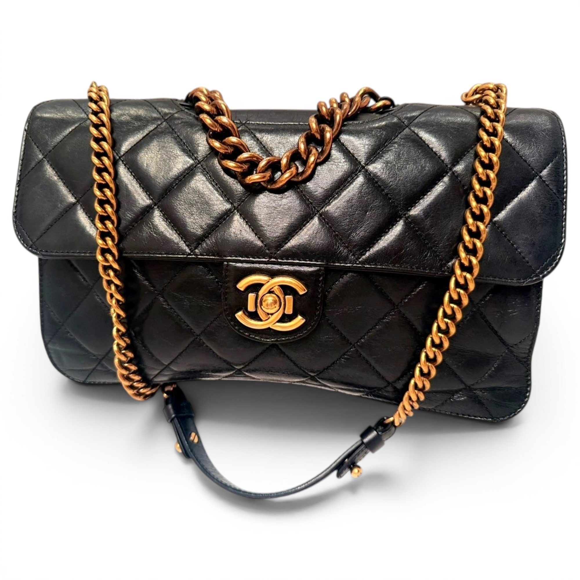 Trapezio leather handbag