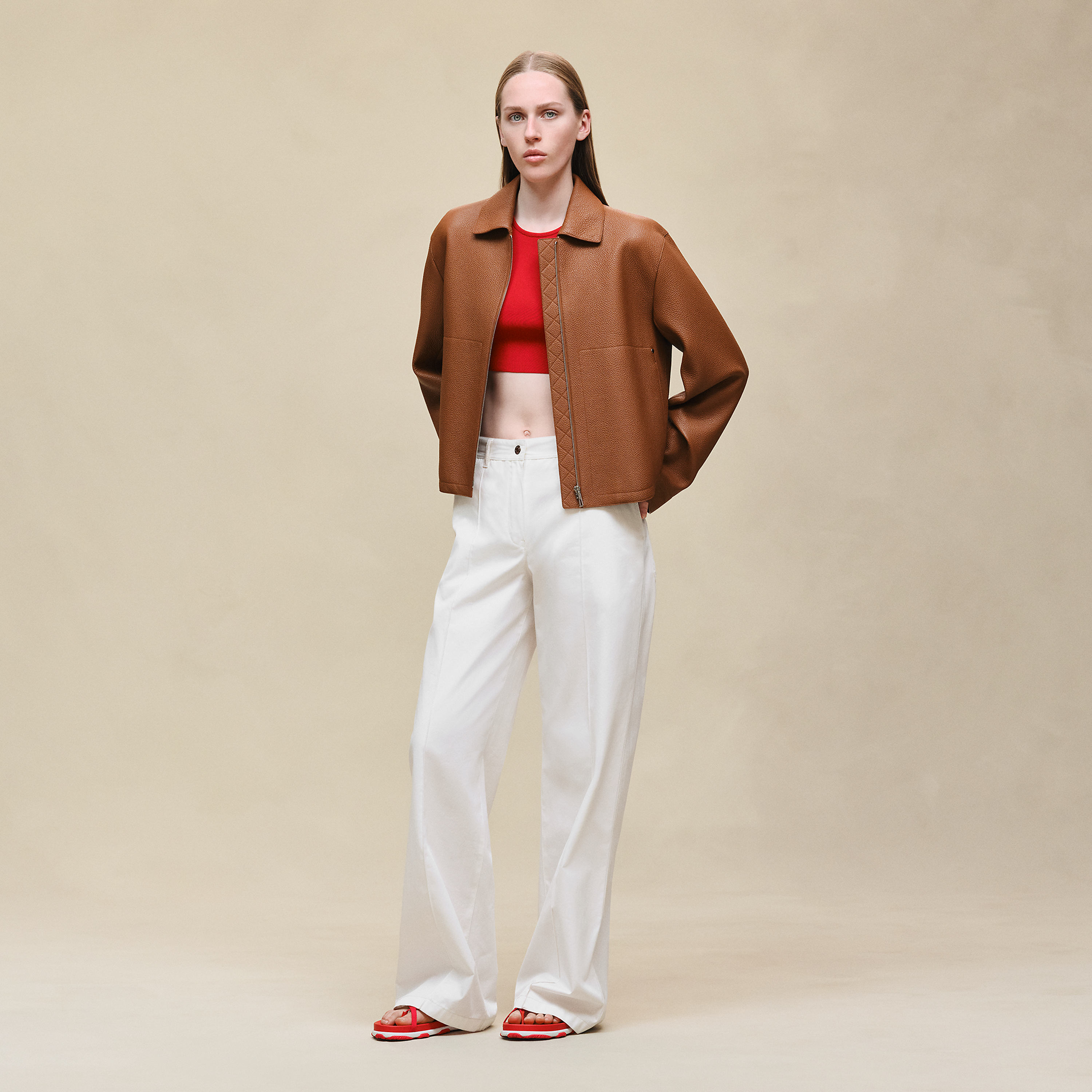 Washed deerskin jacket