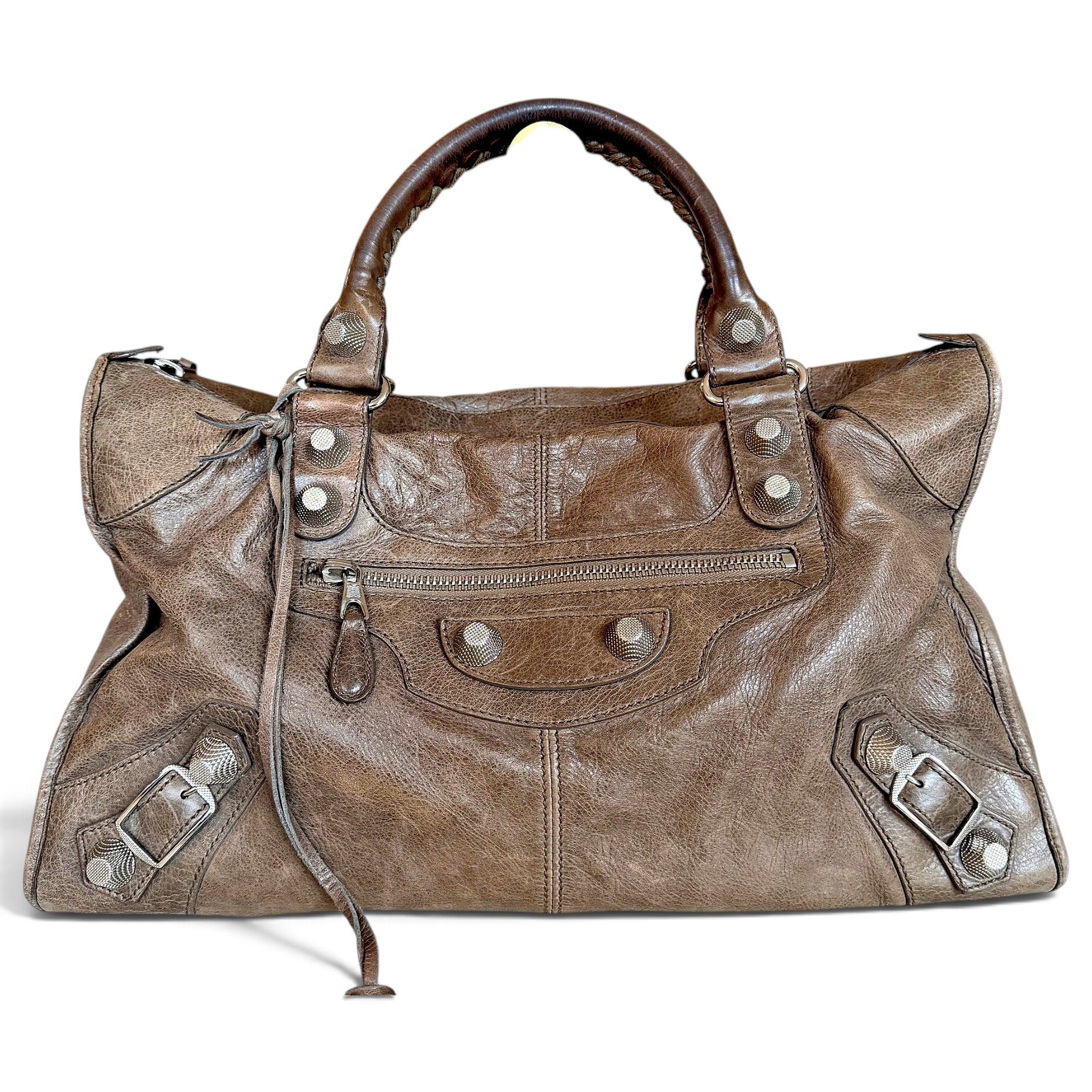 Work leather handbag