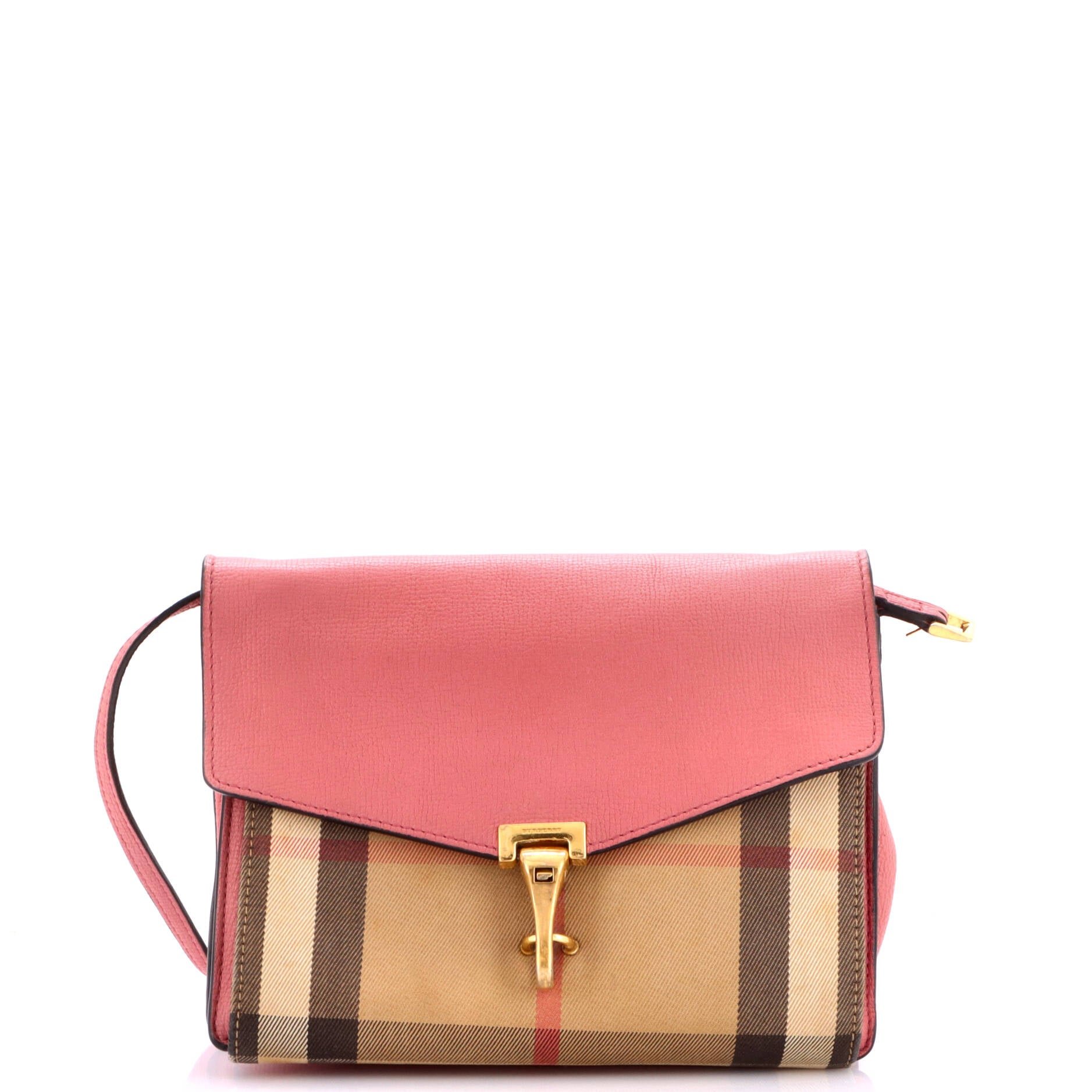 Macken Crossbody Bag Leather and House Check Canvas Baby