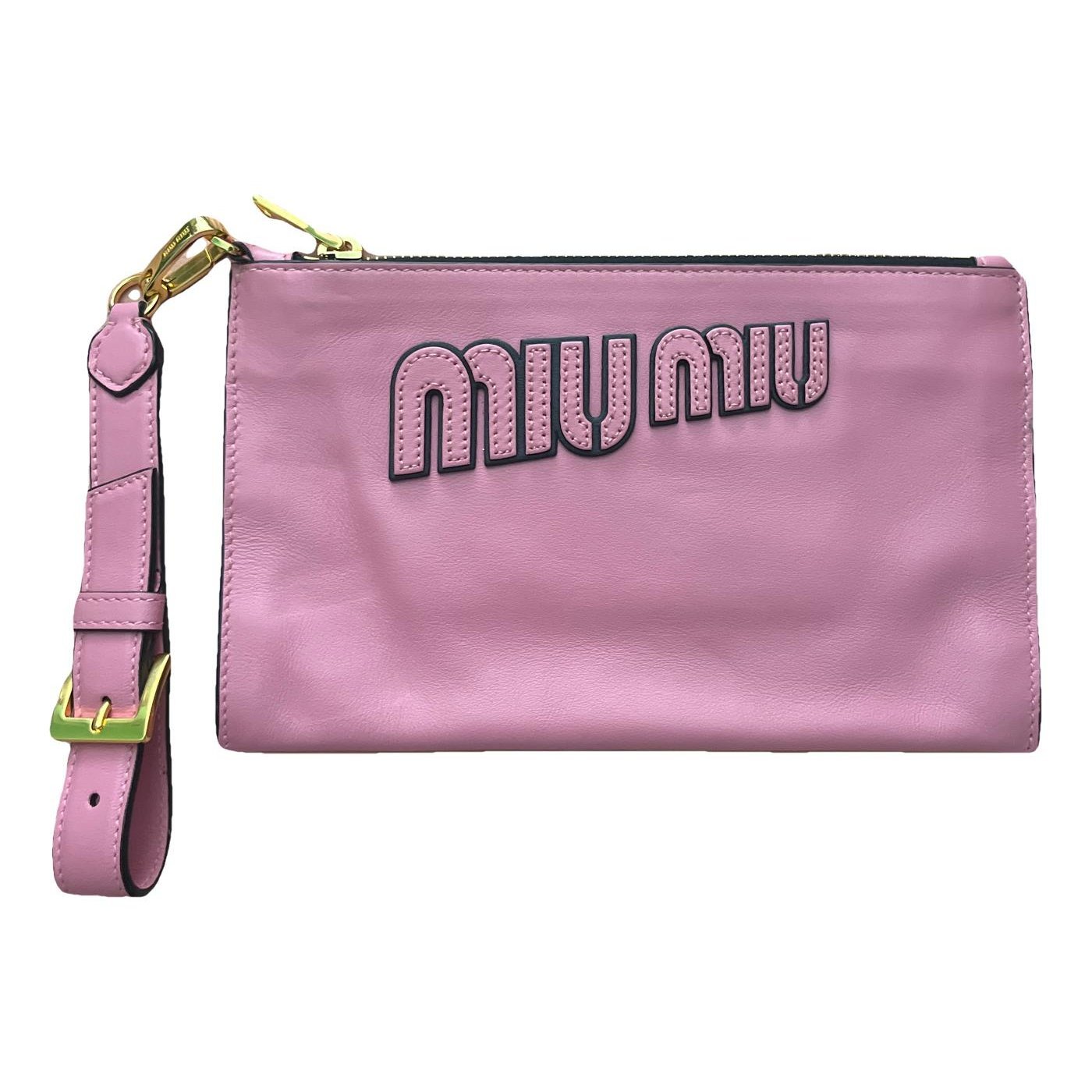 Leather clutch bag
