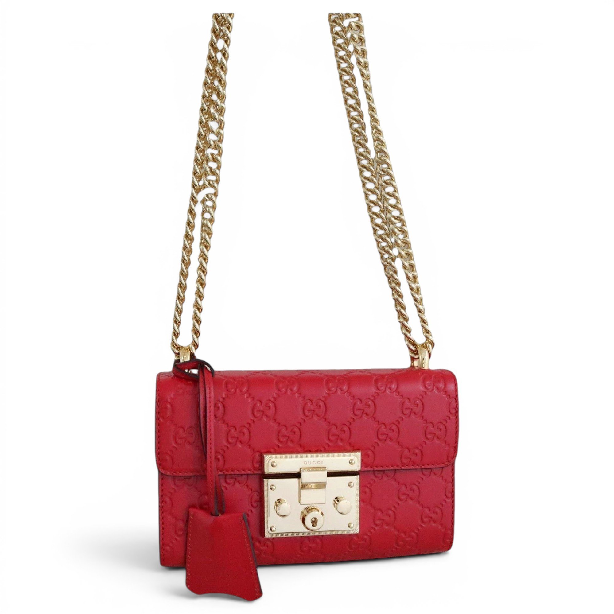 Padlock leather handbag