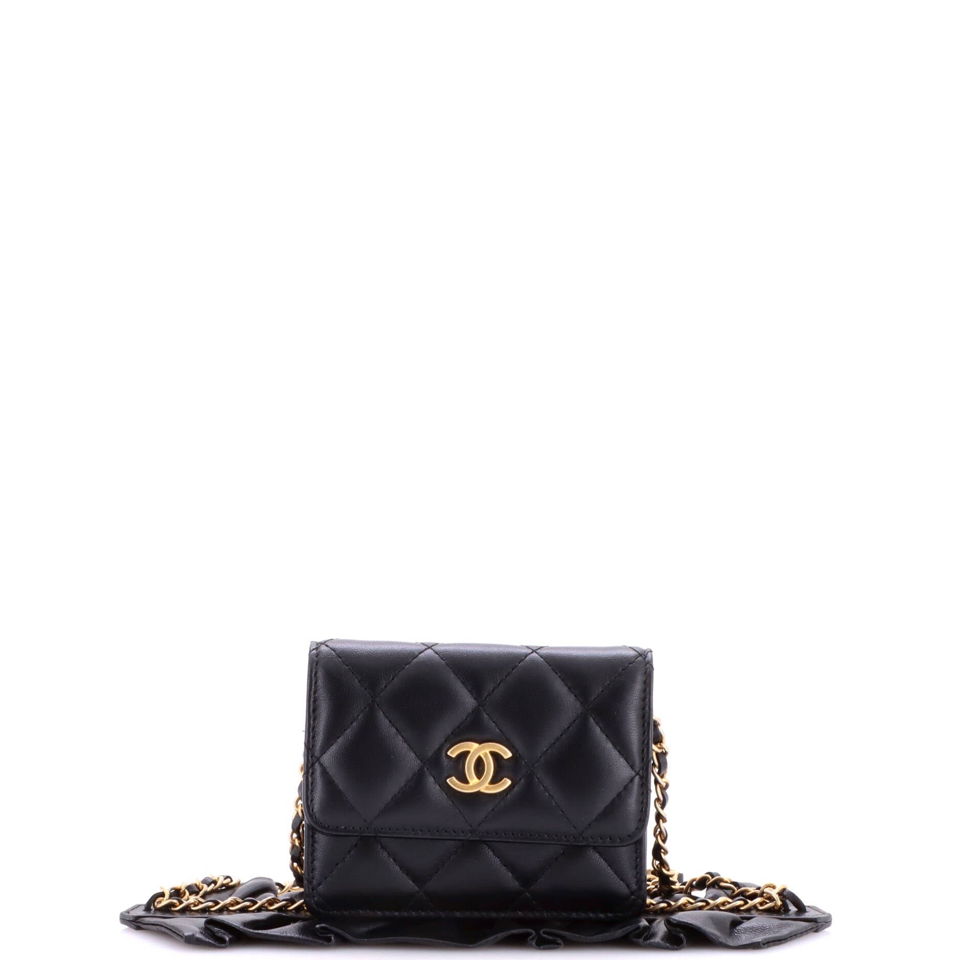 Romance Clutch With Chain Quilted Lambskin Mini