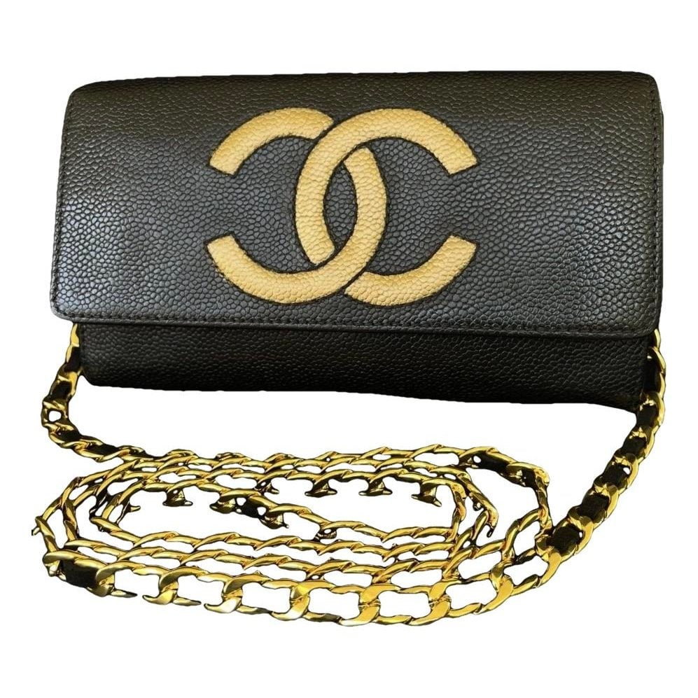 Wallet On Chain Double C leather crossbody bag