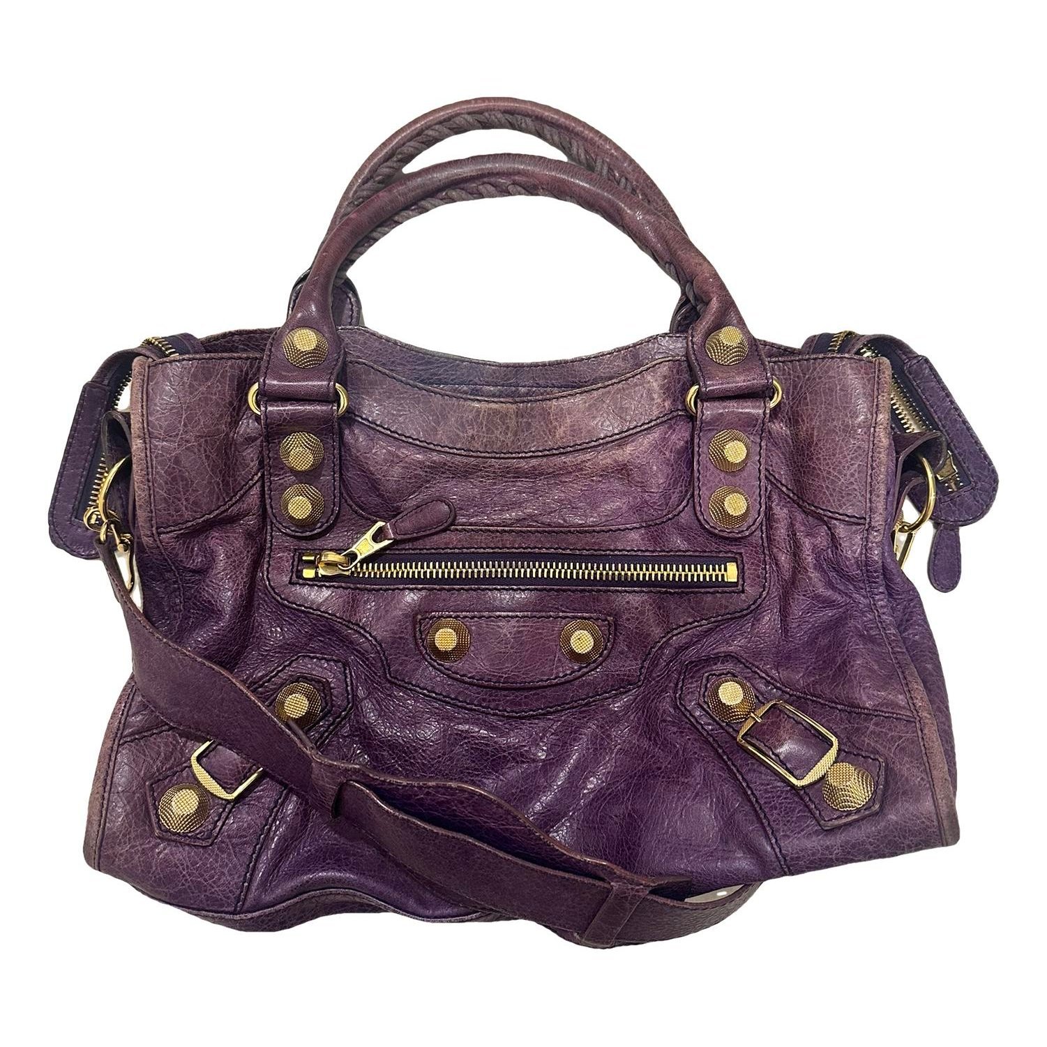 City leather handbag