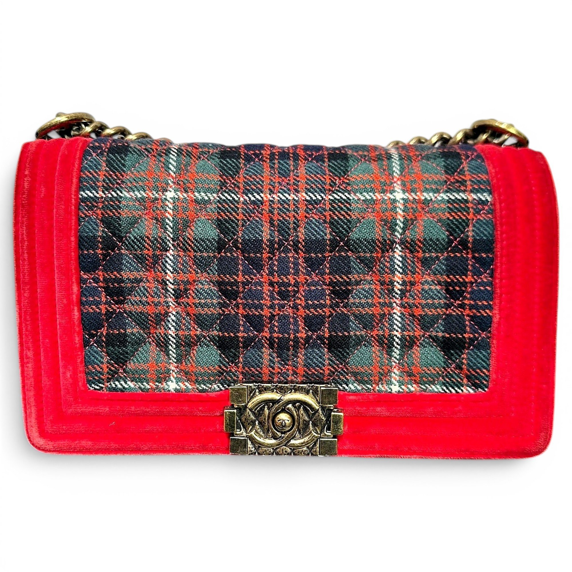 Boy velvet handbag