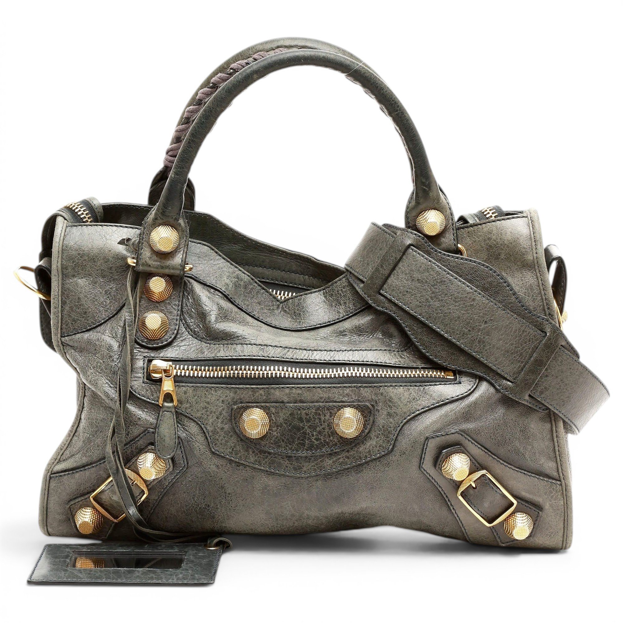 City leather handbag