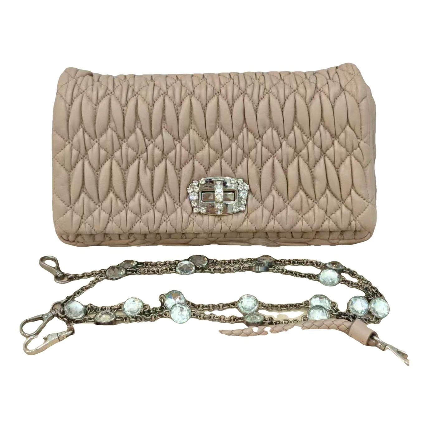 Miu Crystal leather handbag