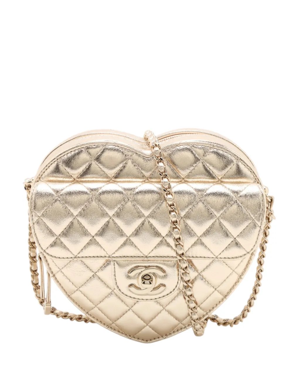 2021-2026 Metallic Quilted Lambskin CC in Love Heart crossbody bag