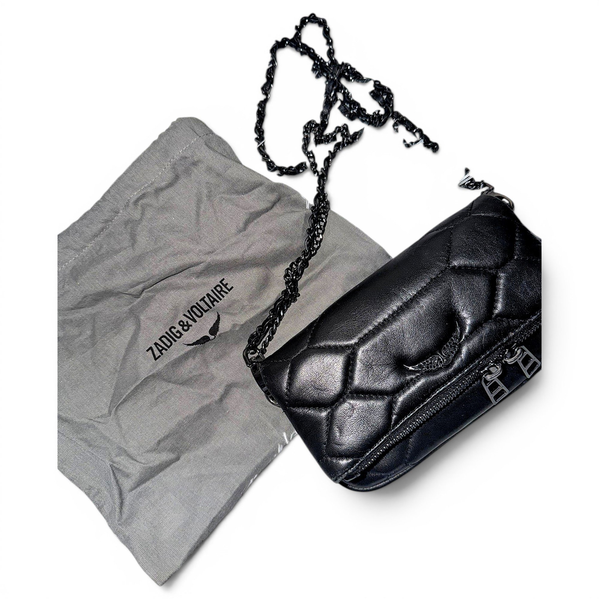 Rock leather clutch bag
