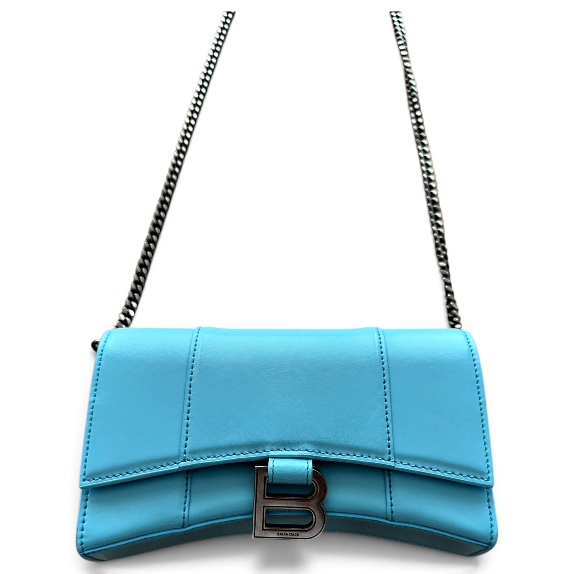 Hourglass leather crossbody bag
