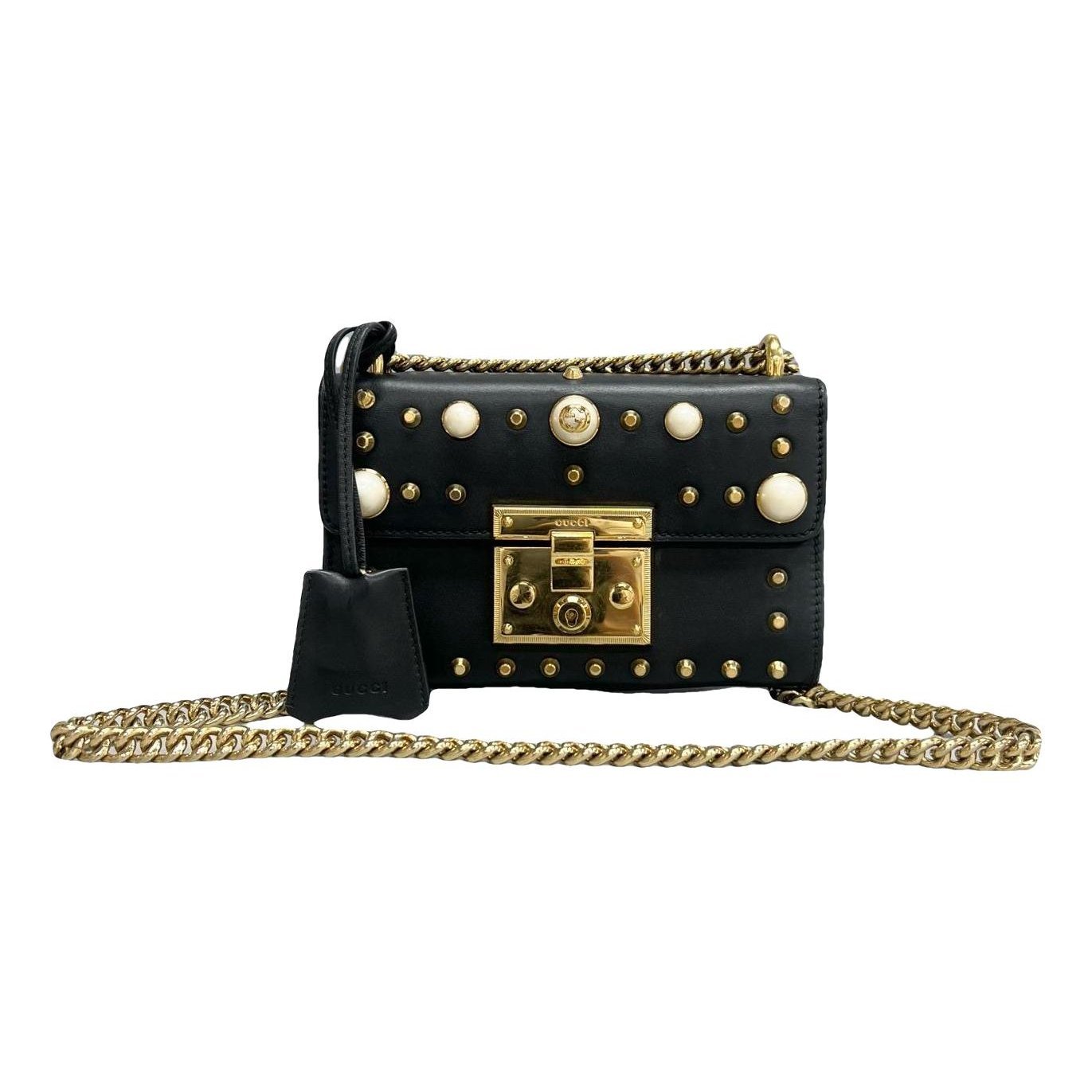 Padlock leather handbag