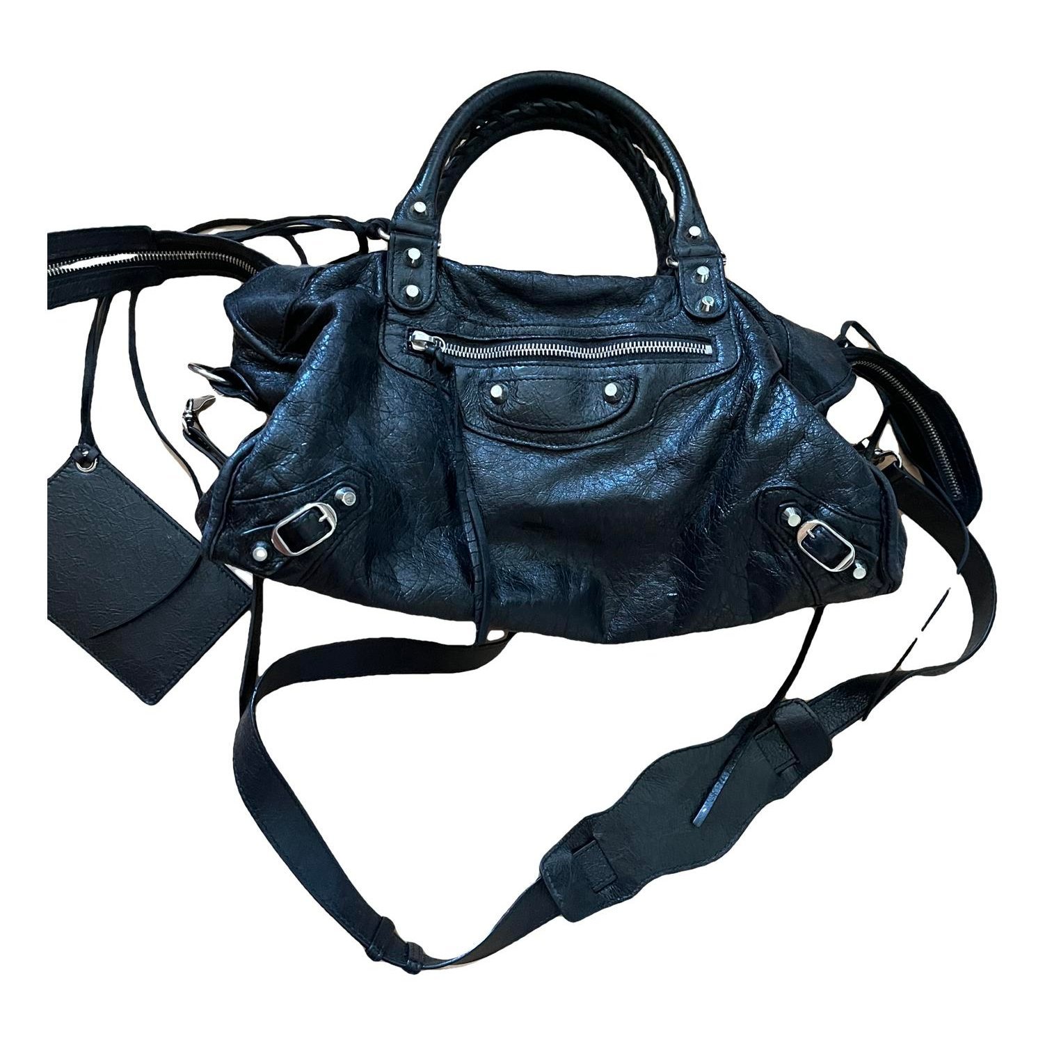 City leather handbag