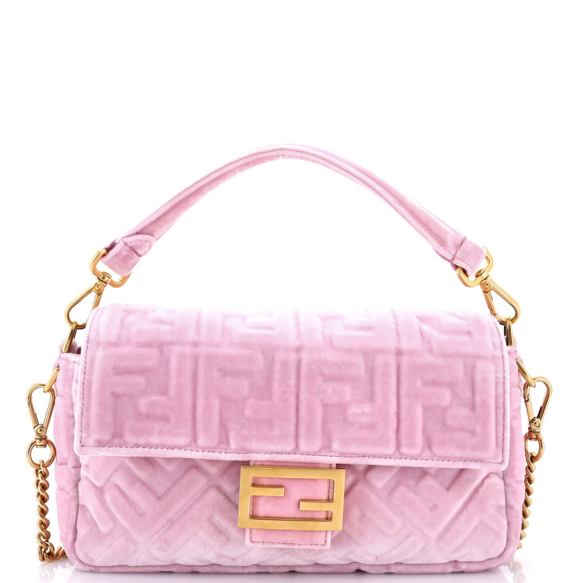 Baguette NM Bag Zucca Embossed Velvet Medium