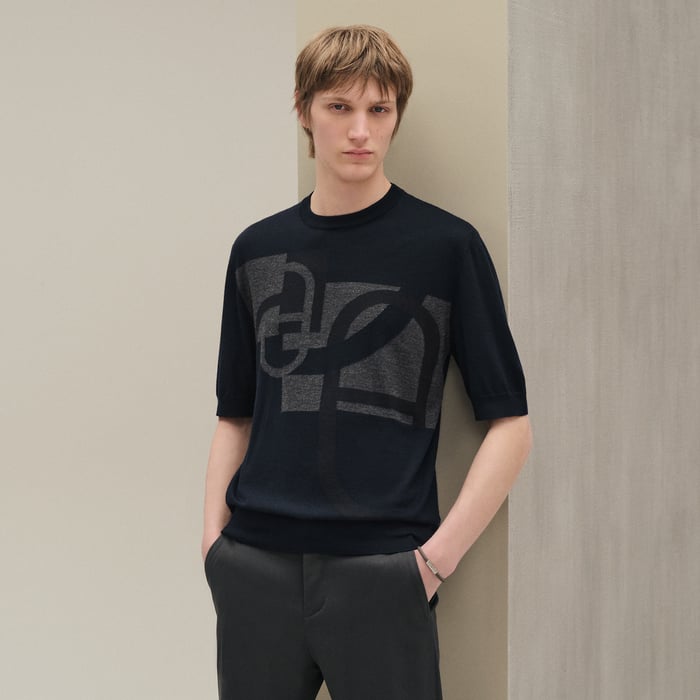 Marine "Maillon En Calque" Crewneck Sweater