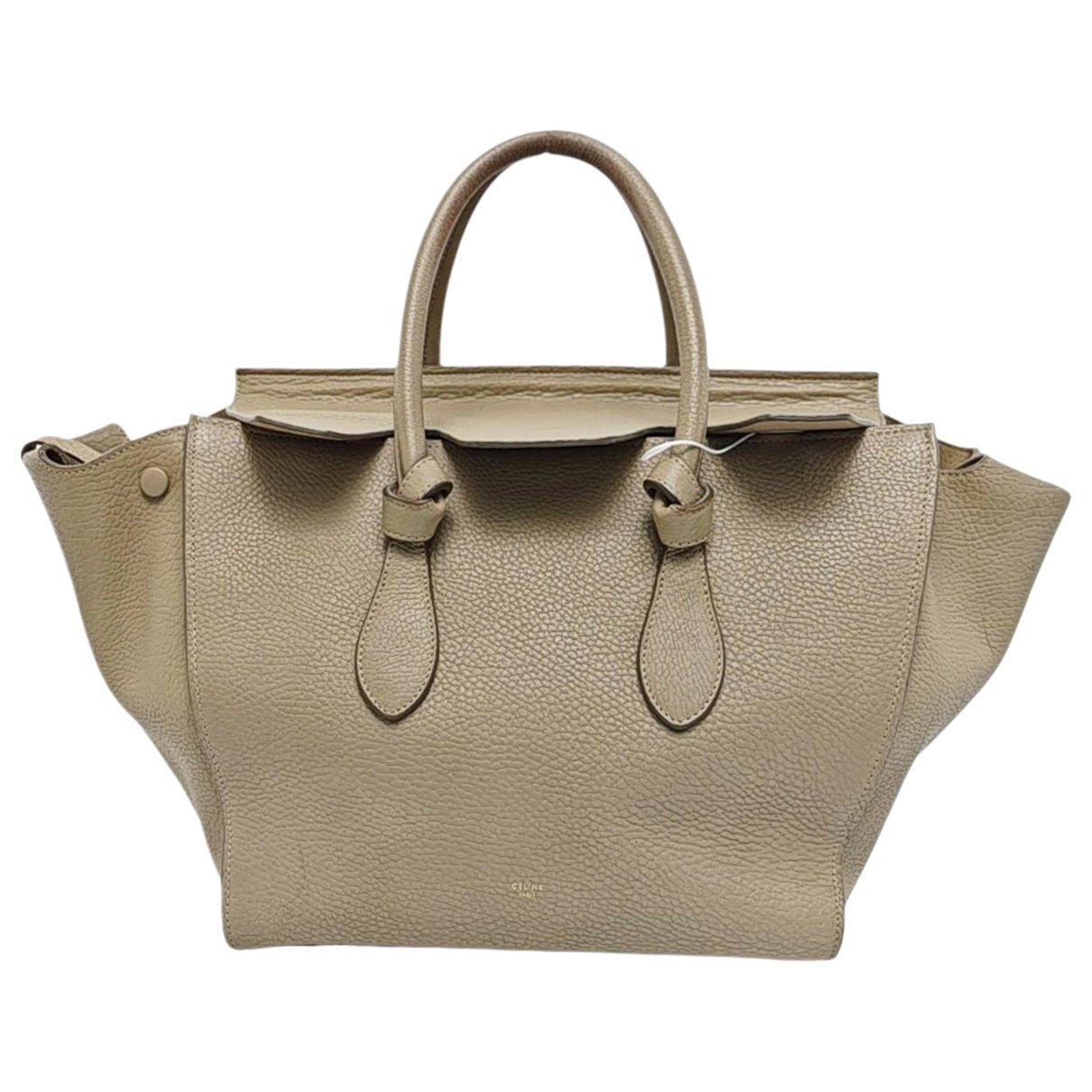 Tie leather handbag