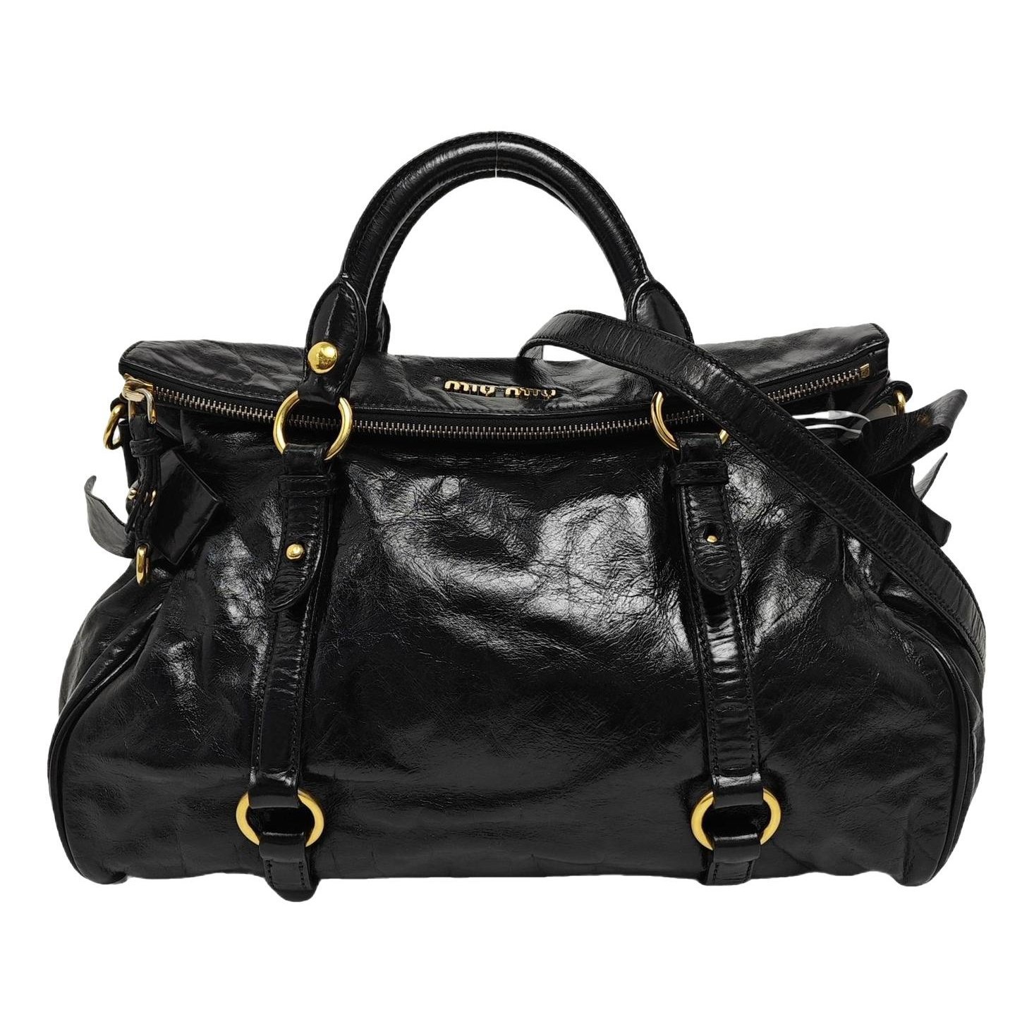 Bow bag leather handbag