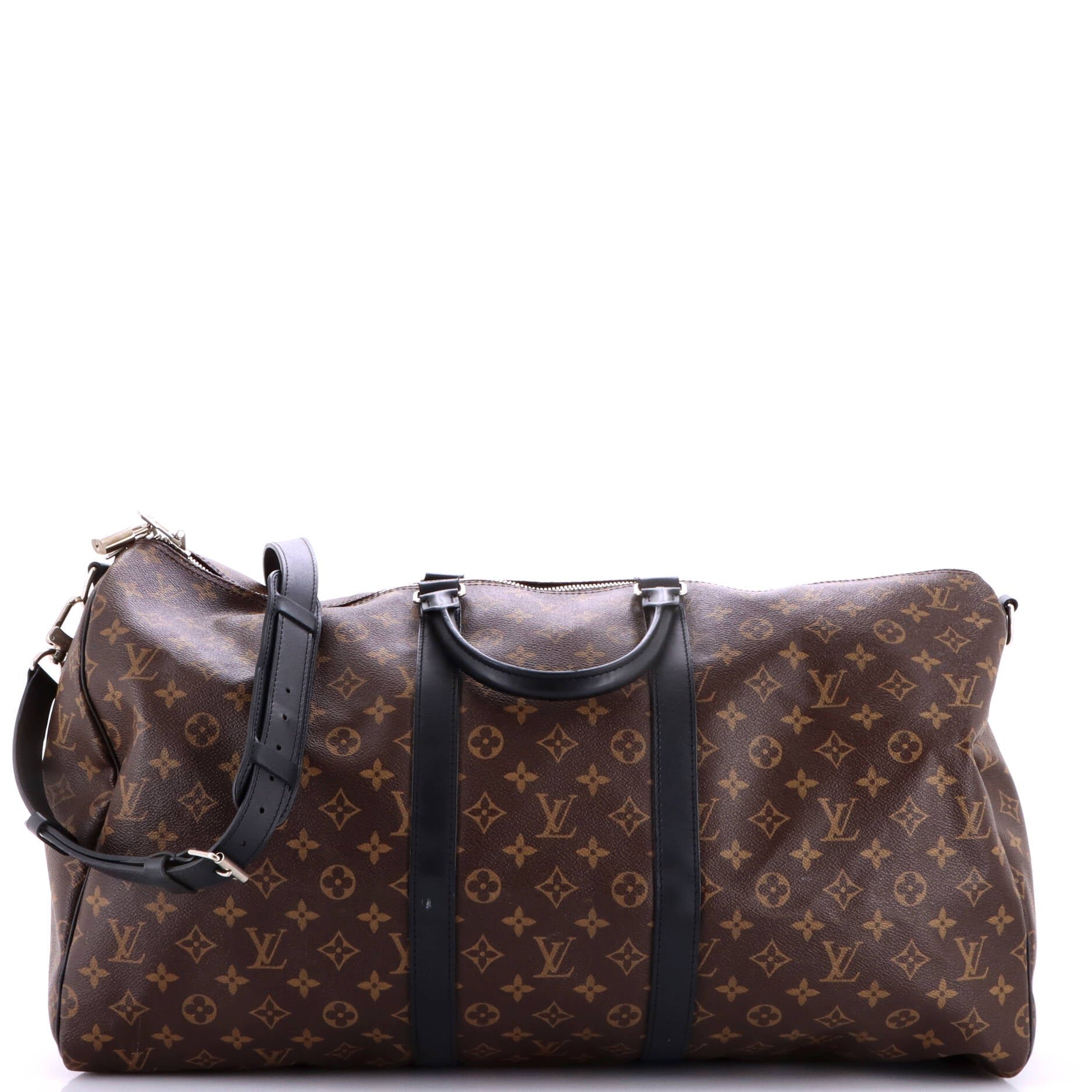 Keepall Bandouliere Bag Macassar Monogram Canvas 55