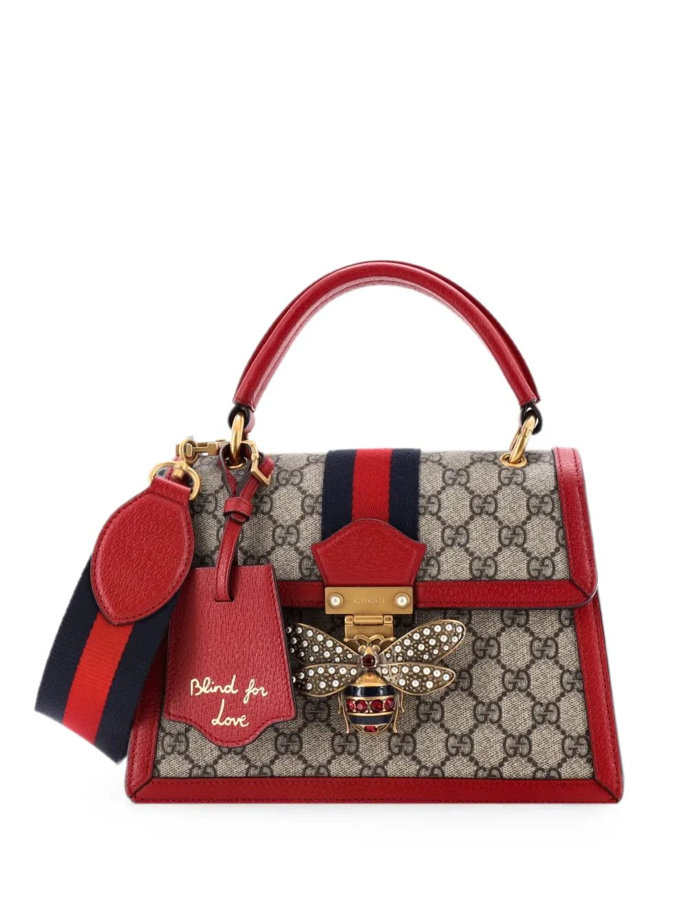 Queen Margaret Top Handle Bag GG Coated Canvas with Leather Small satchel