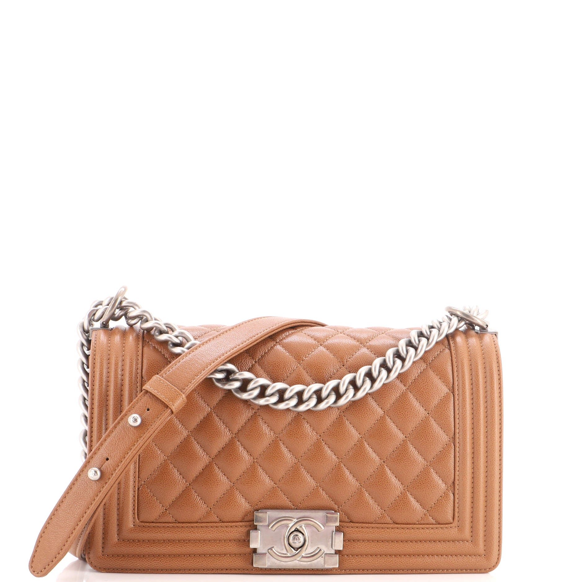 Boy Flap Bag Quilted Caviar Old Medium