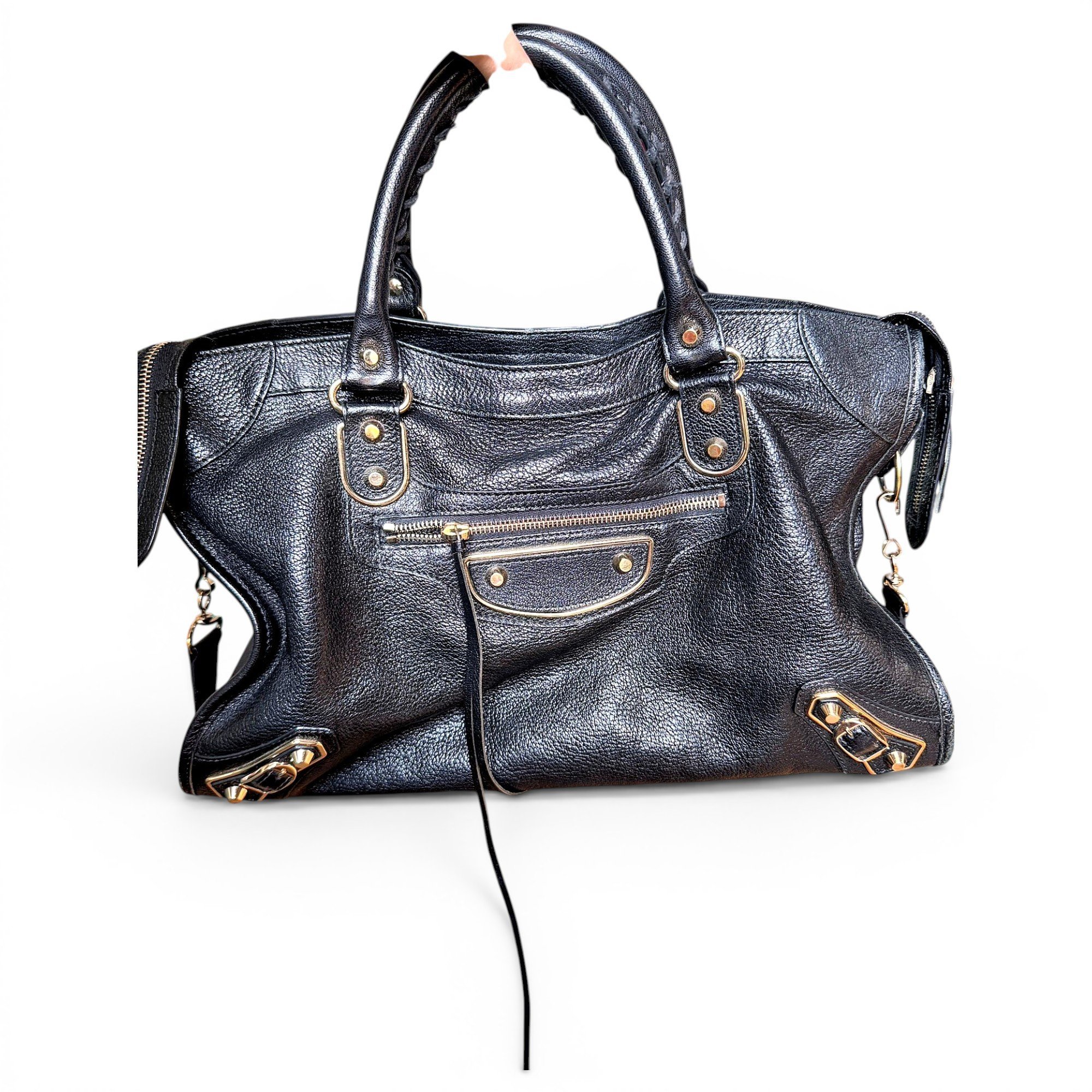 City leather handbag