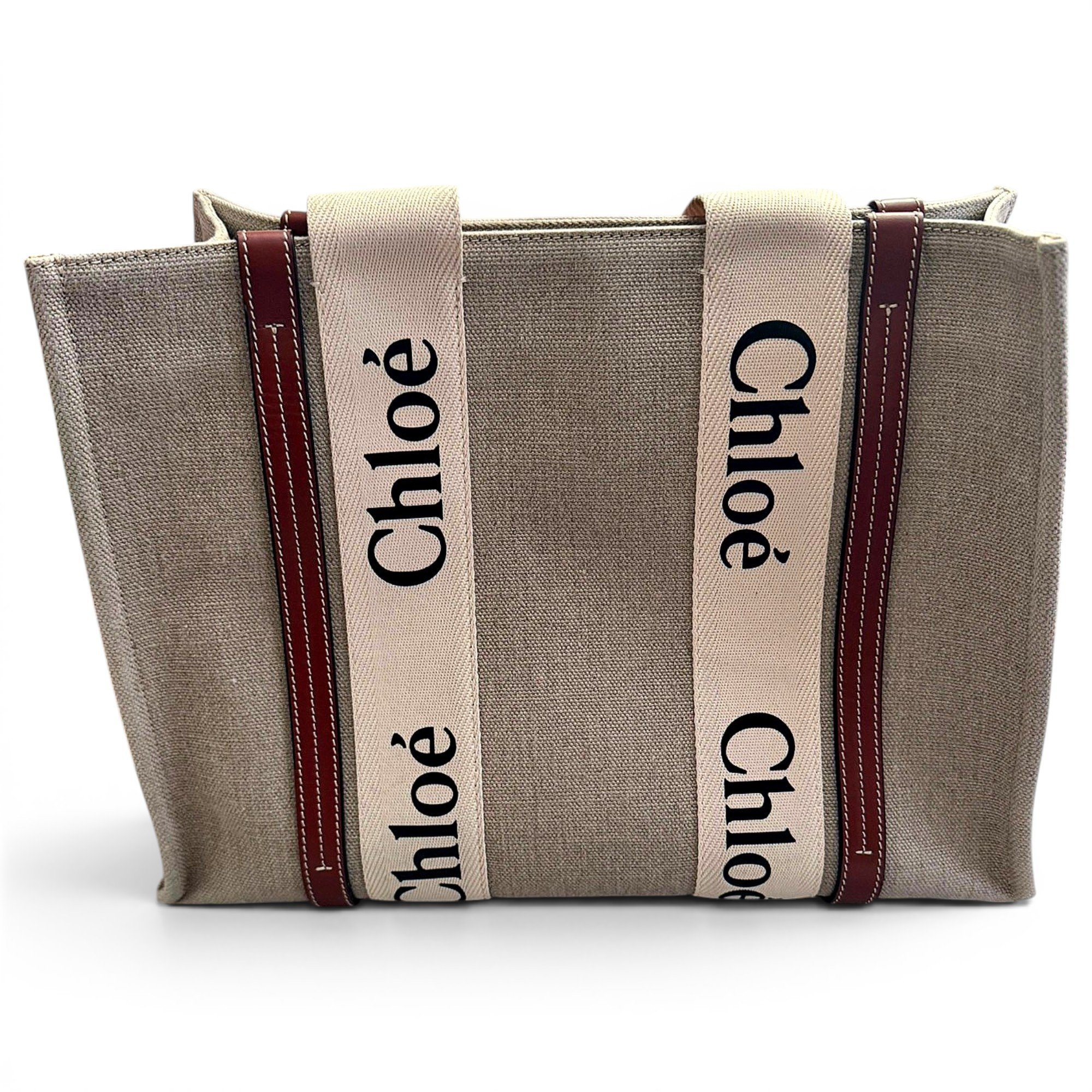 Woody leather tote
