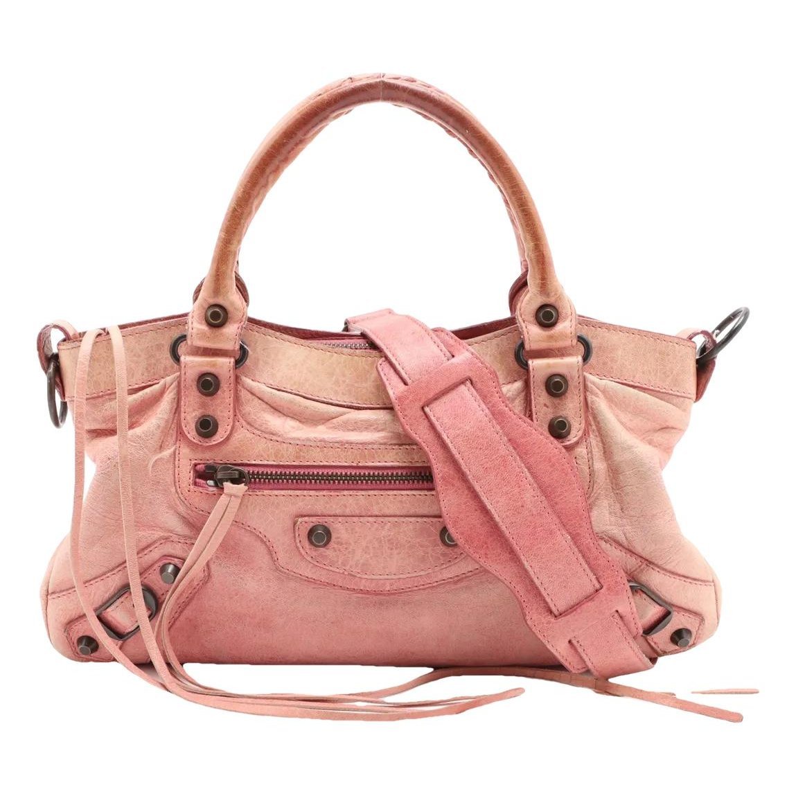 City leather handbag