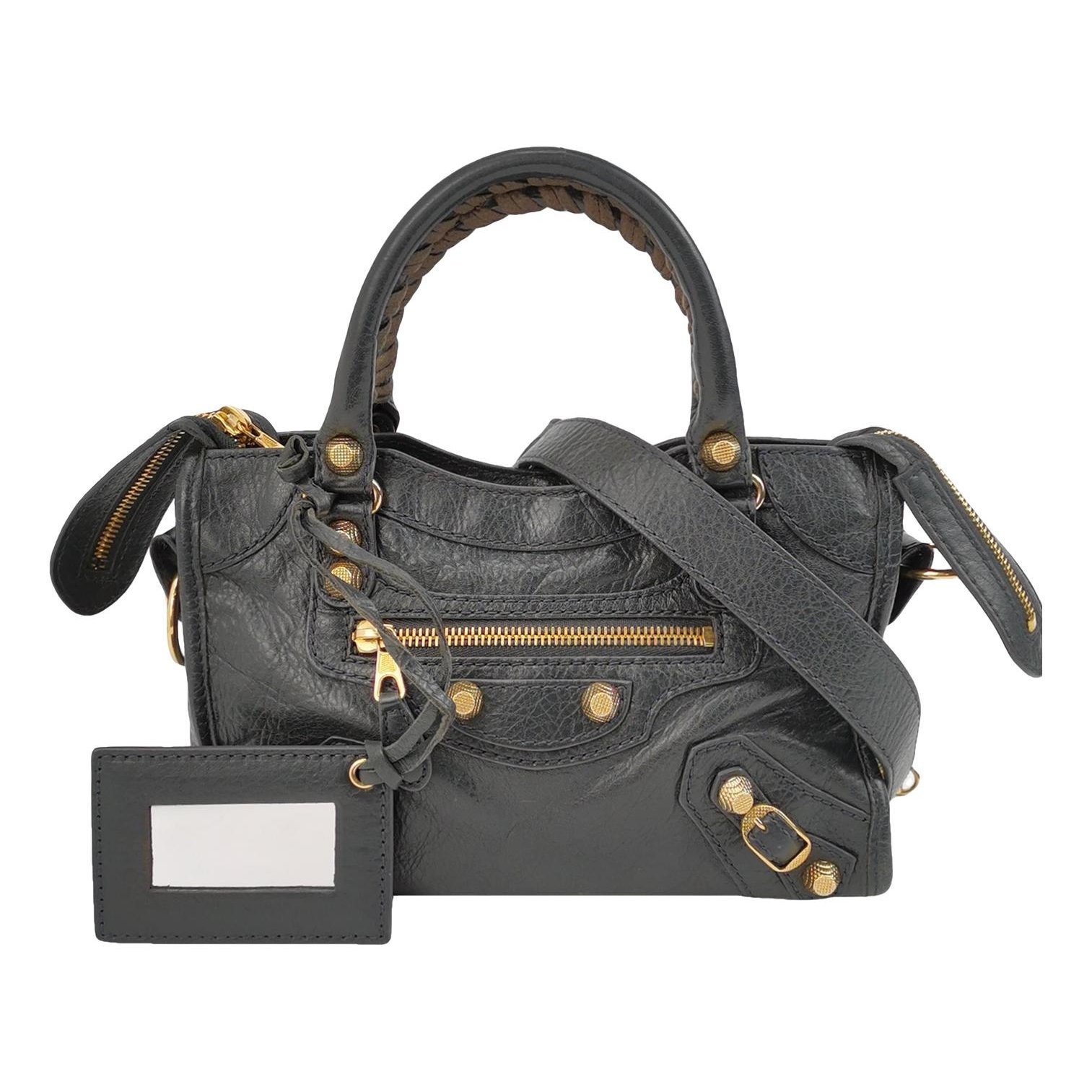 City leather handbag