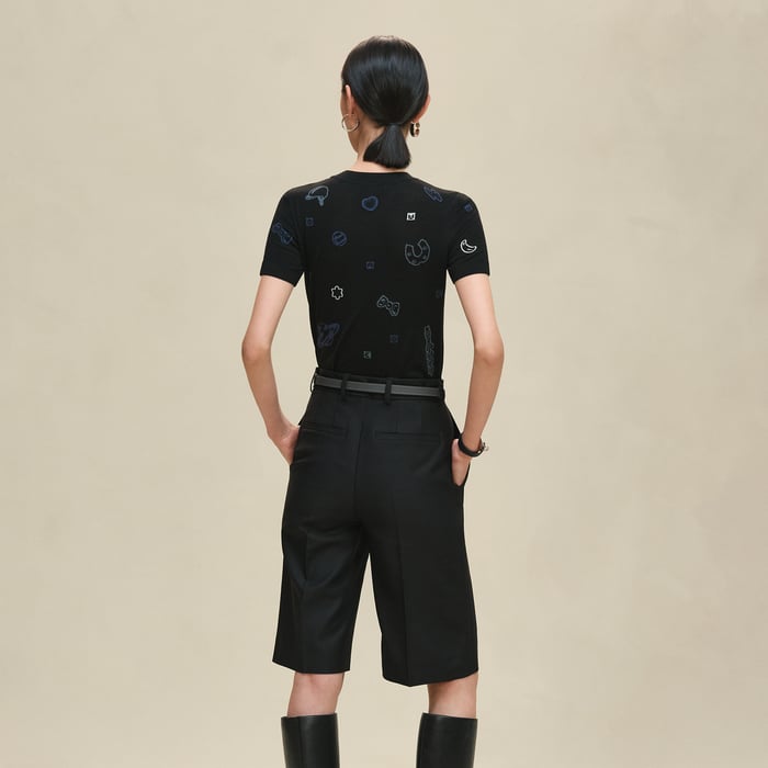 Noir "Candy Libris" Short-sleeve Sweater