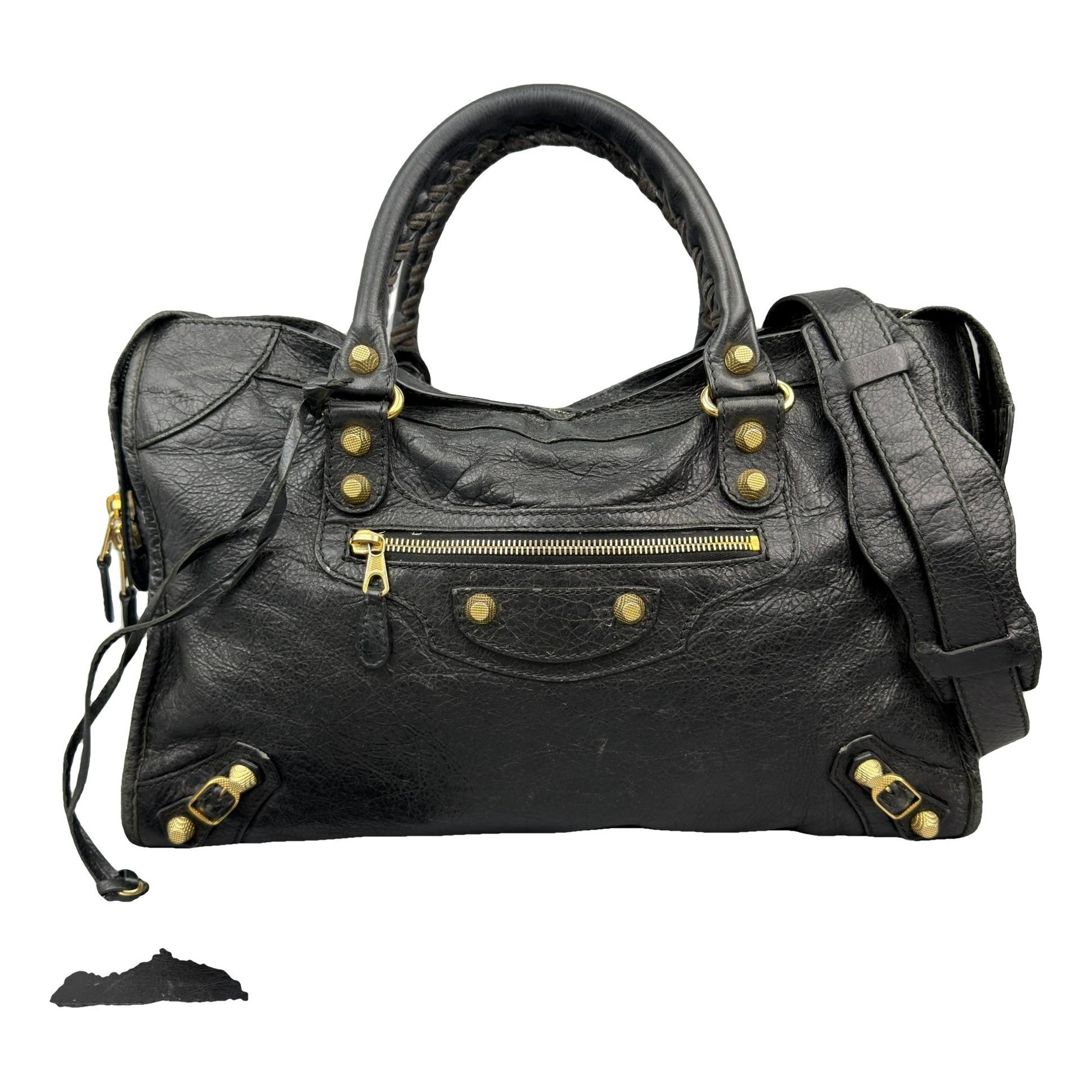 City leather handbag