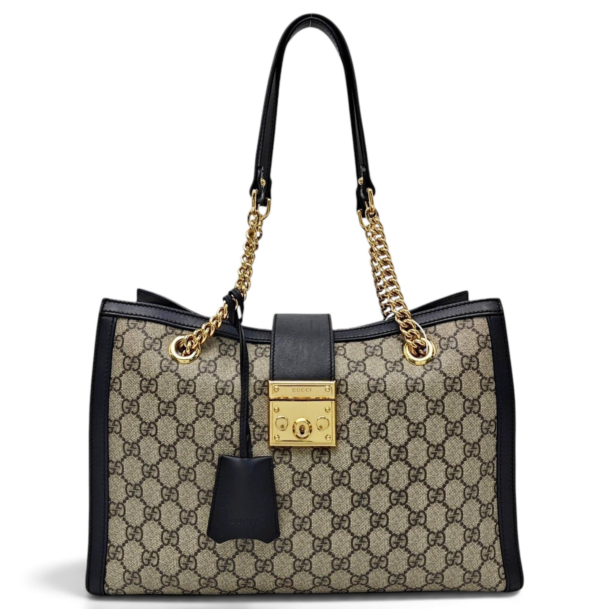 Padlock leather handbag
