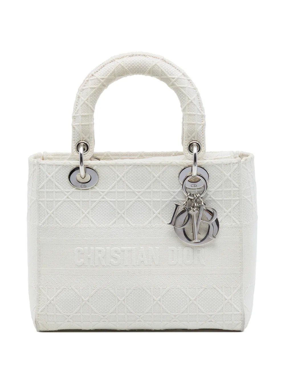 2020 Medium Embroidered Canvas Cannage Lady D Lite satchel