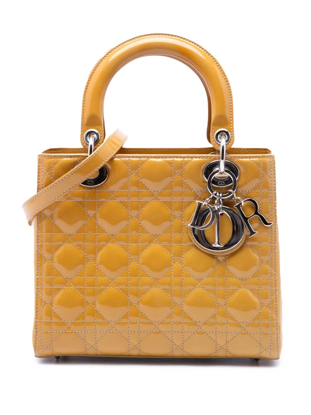 2012 Medium Patent Cannage Lady Dior satchel