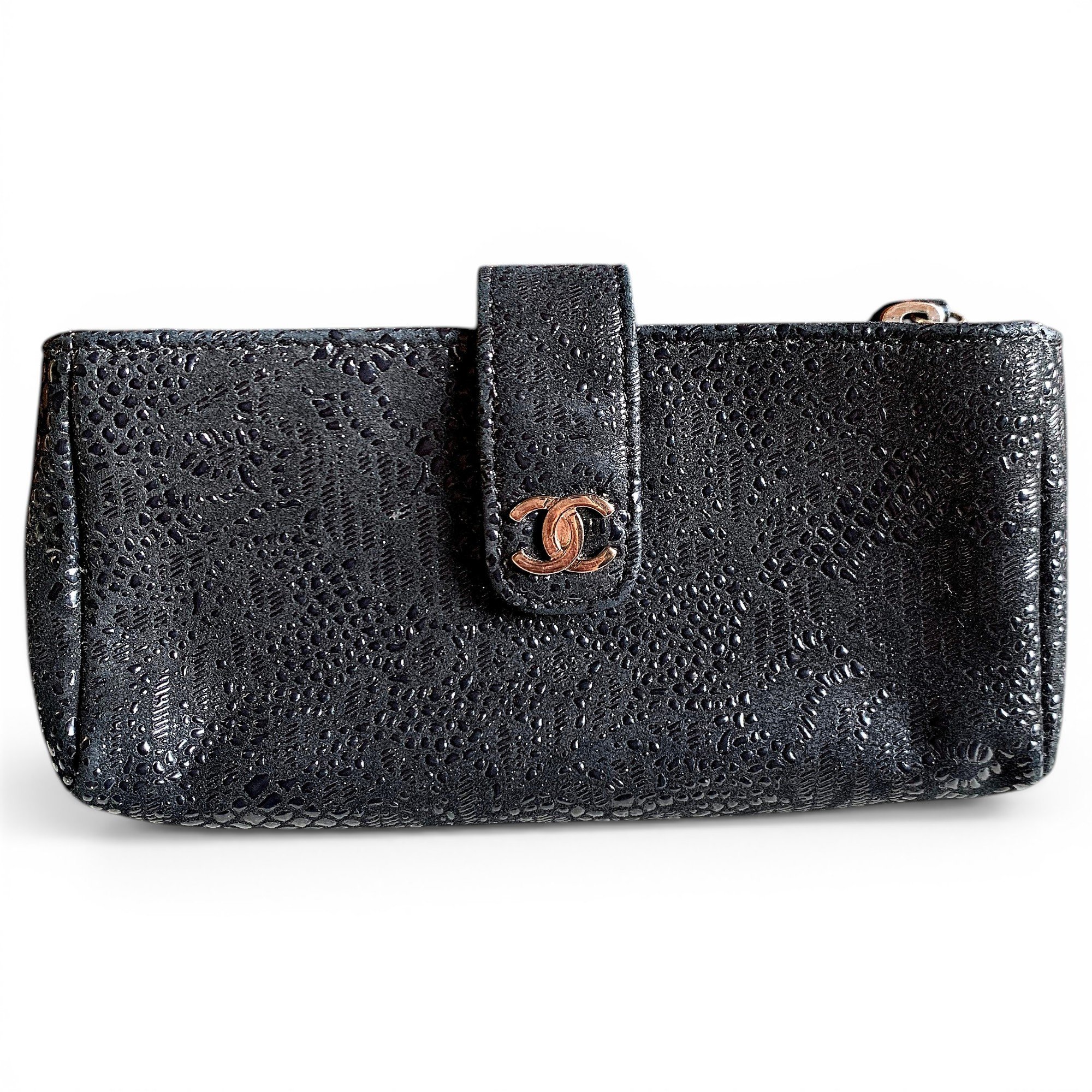 Leather clutch bag