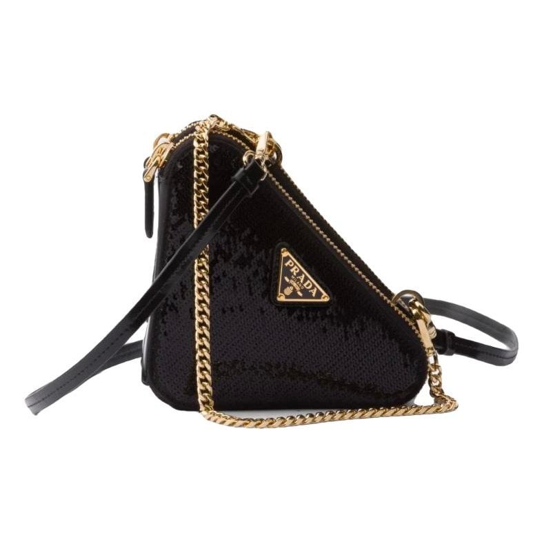 Triangle leather handbag