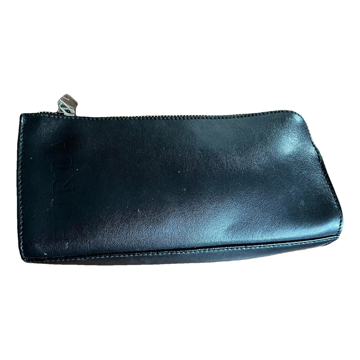 Leather clutch bag