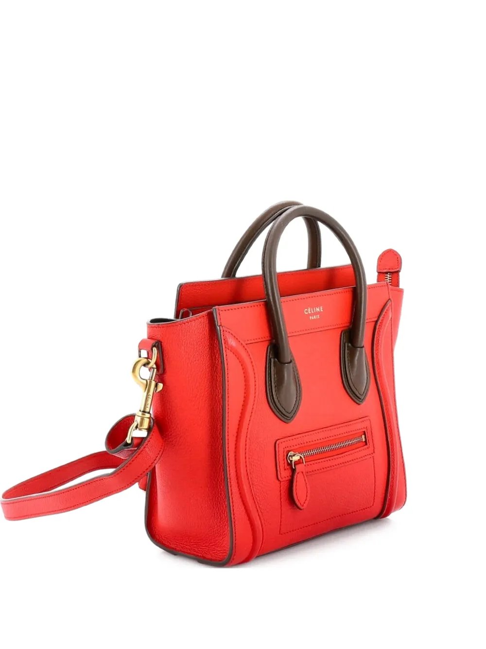 Bicolor Luggage Bag Grainy Leather Nano crossbody bag